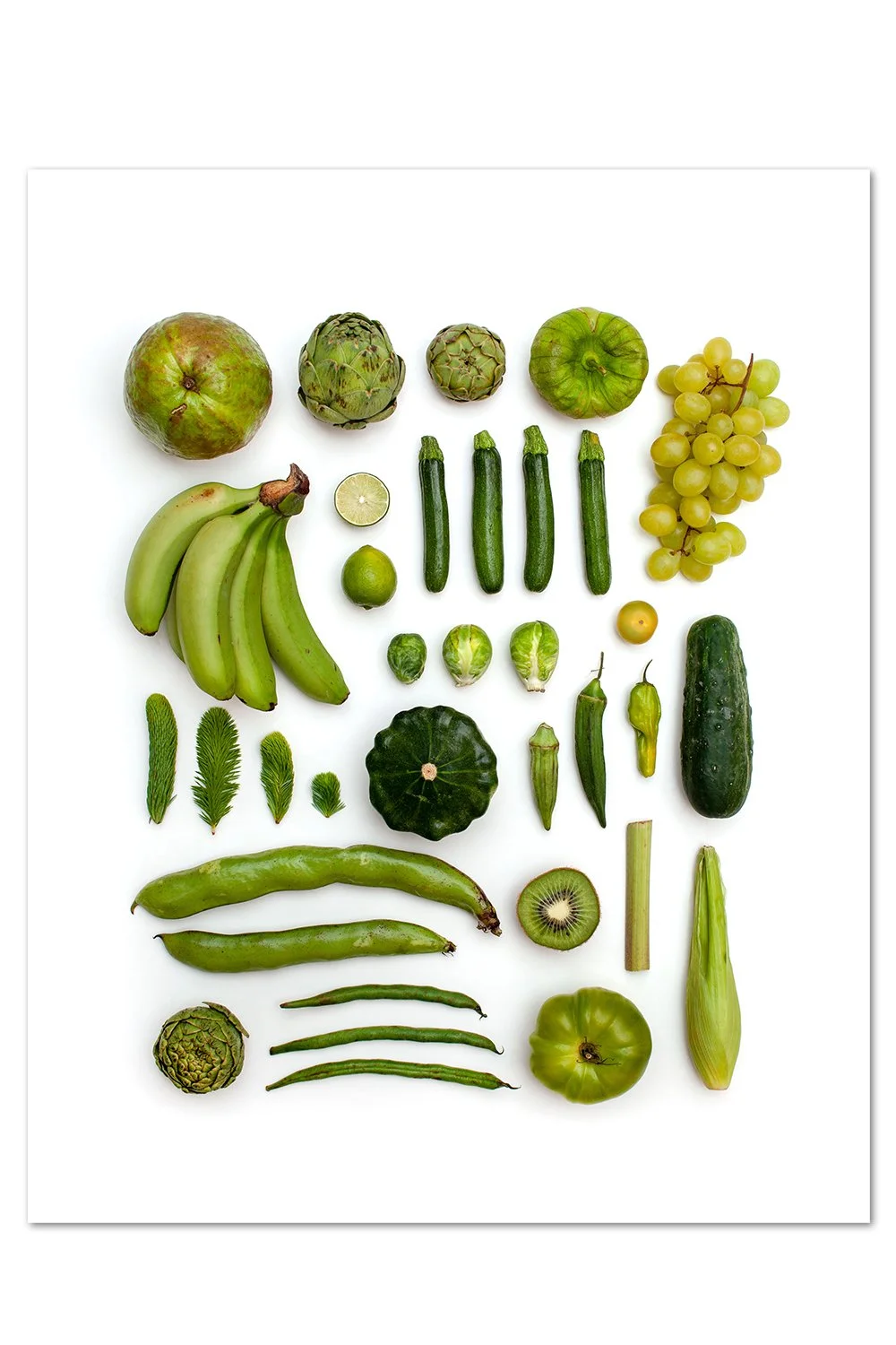 Green Produce Organized Print