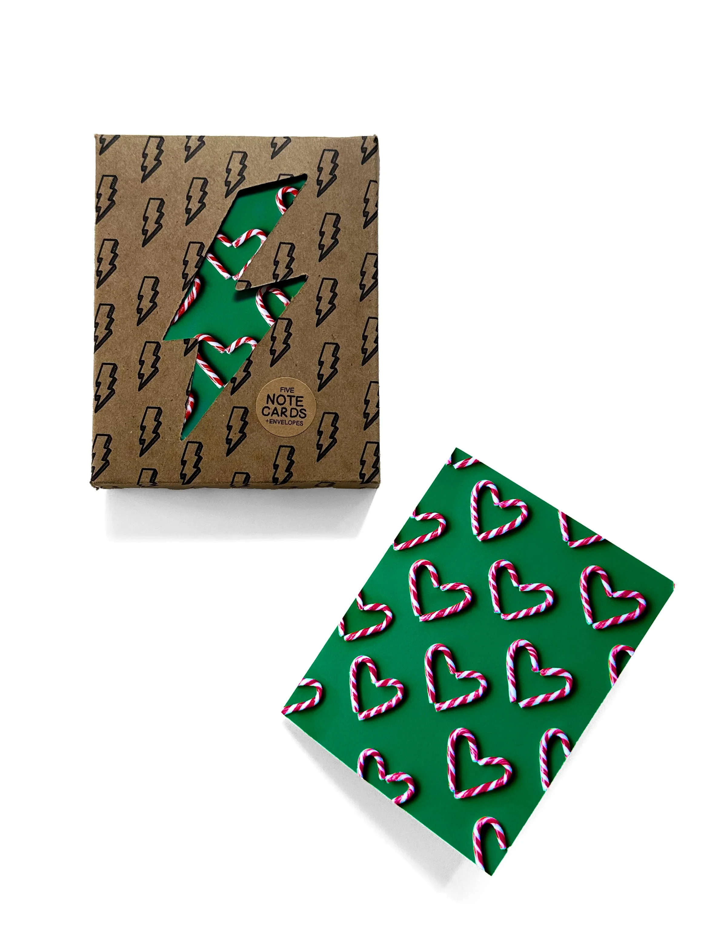 PEPPERMINT HEART PATTERN CARD SET