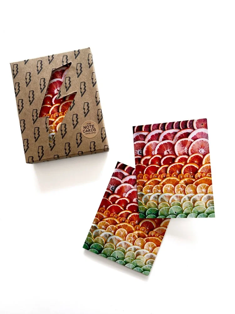 SLICED CITRUS GRADIENT NOTE CARD SET