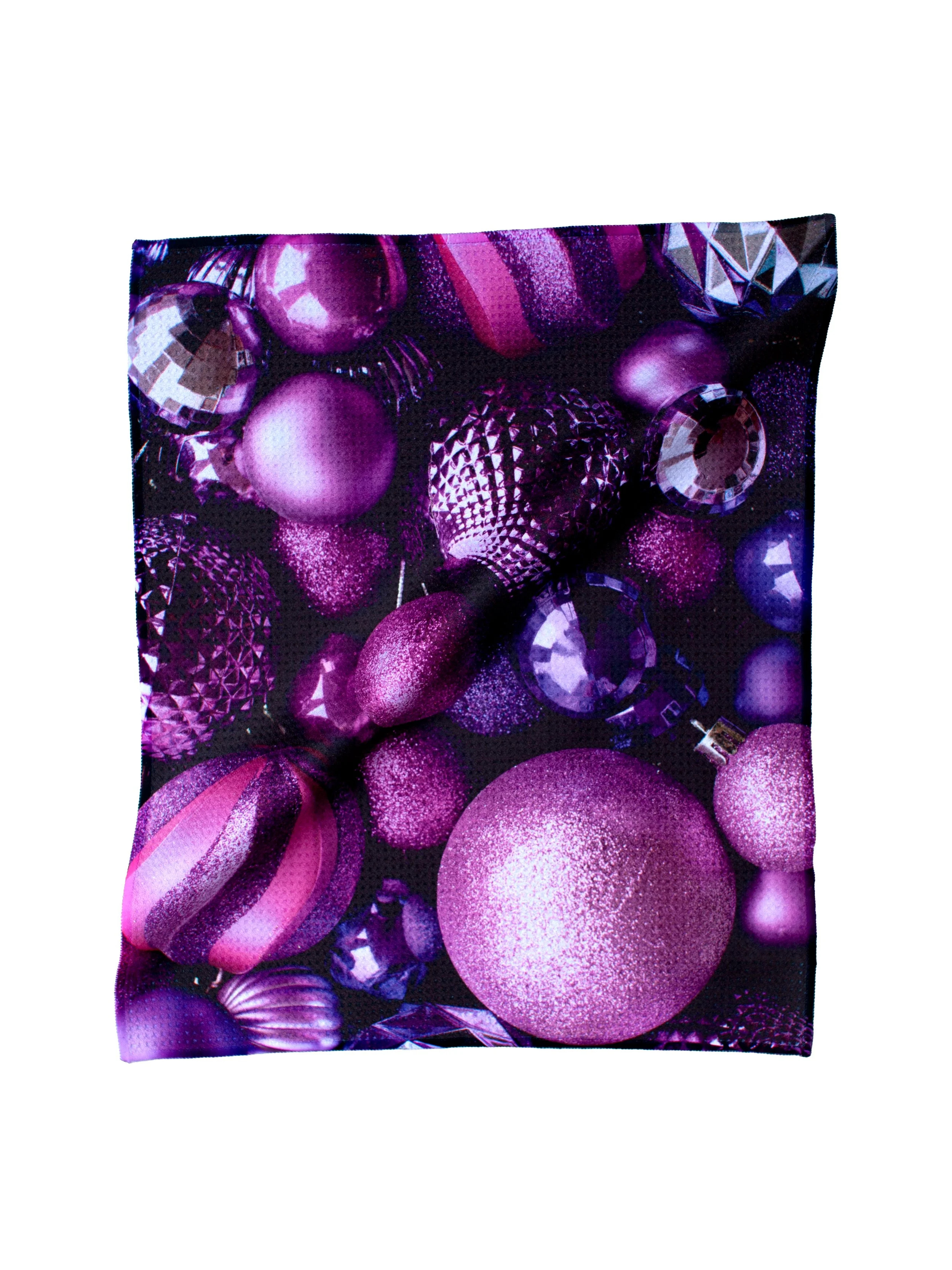 PURPLE ORNAMENTS KITCHEN TOWEL