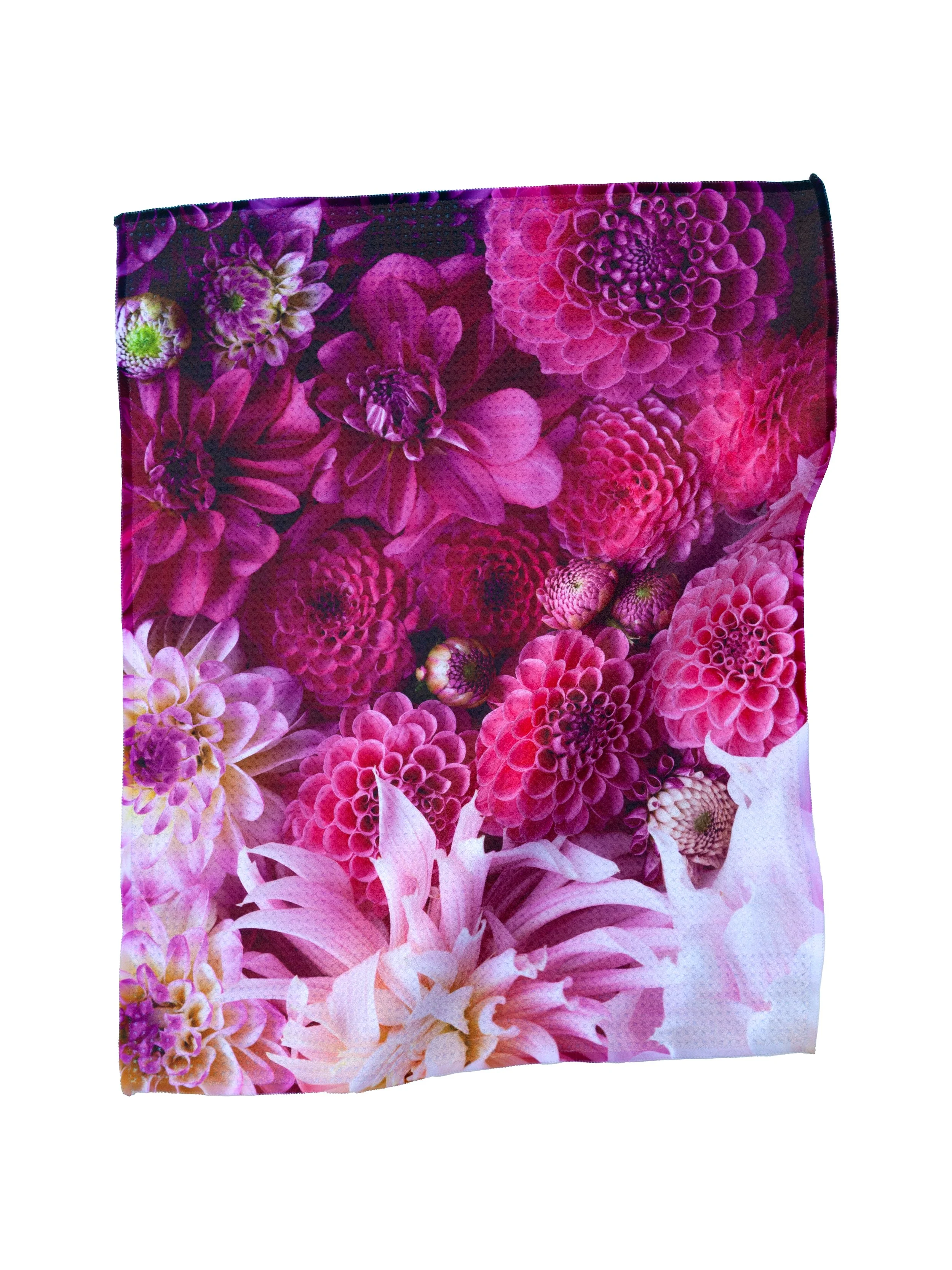 PURPLE TO PINK DAHLIA GRADIENT KITCHEN TOWEL