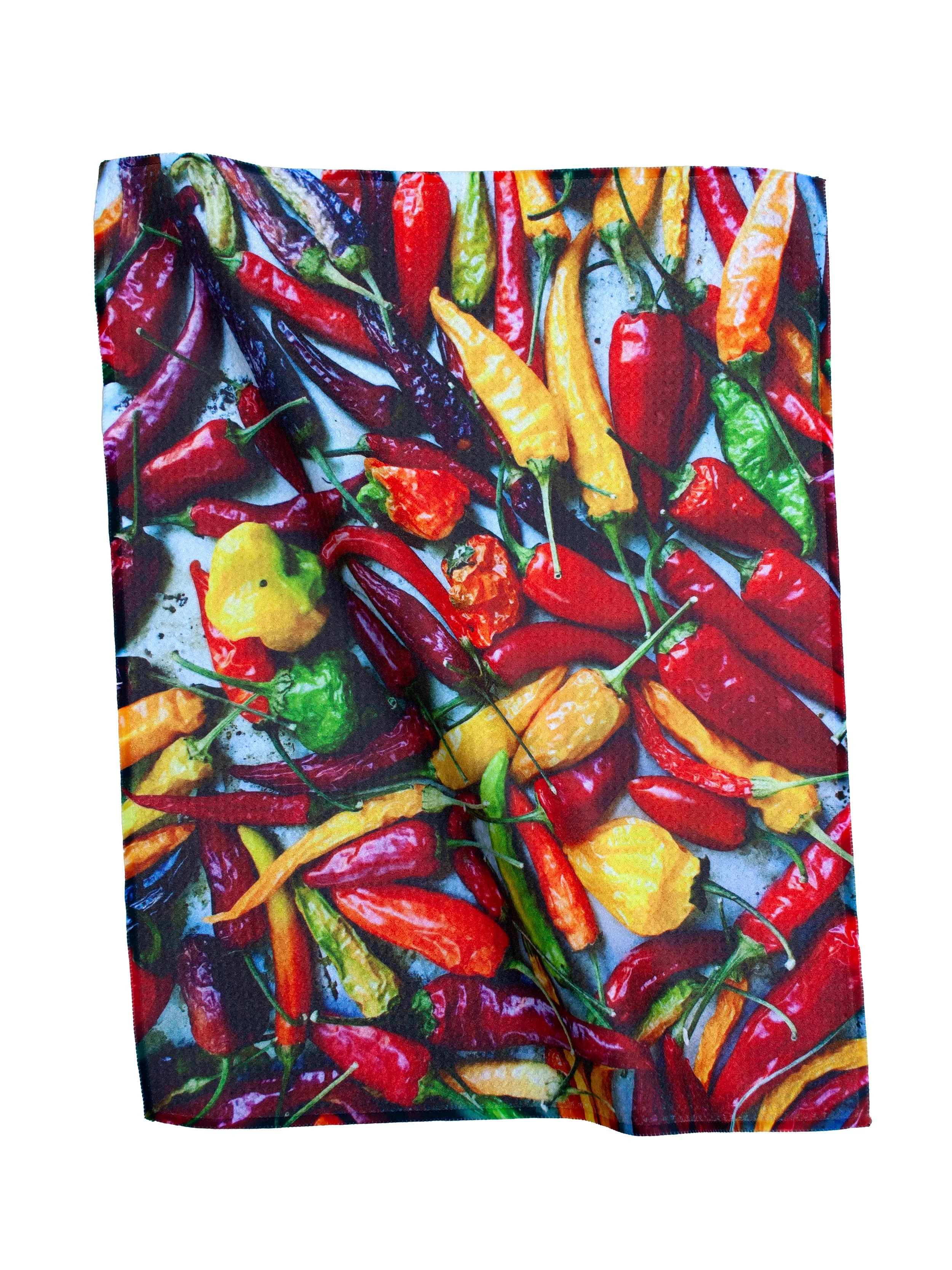 DRYING PEPPERS KITCHEN TOWEL