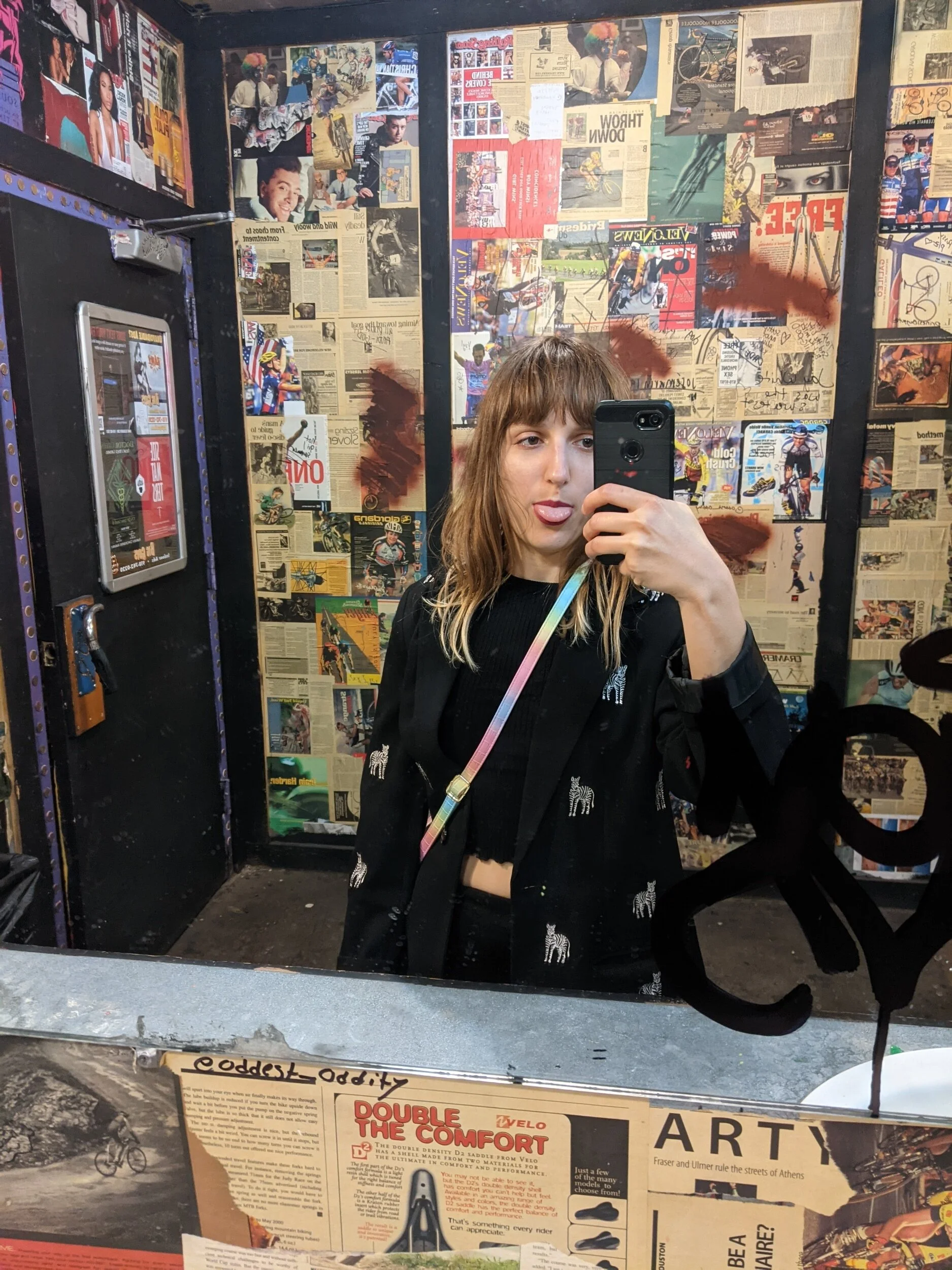 A classic Soundpony selfie- looking like the end of the night 😅 but just so you know, I go clubbing in someone else's grandma's zebra blazer.