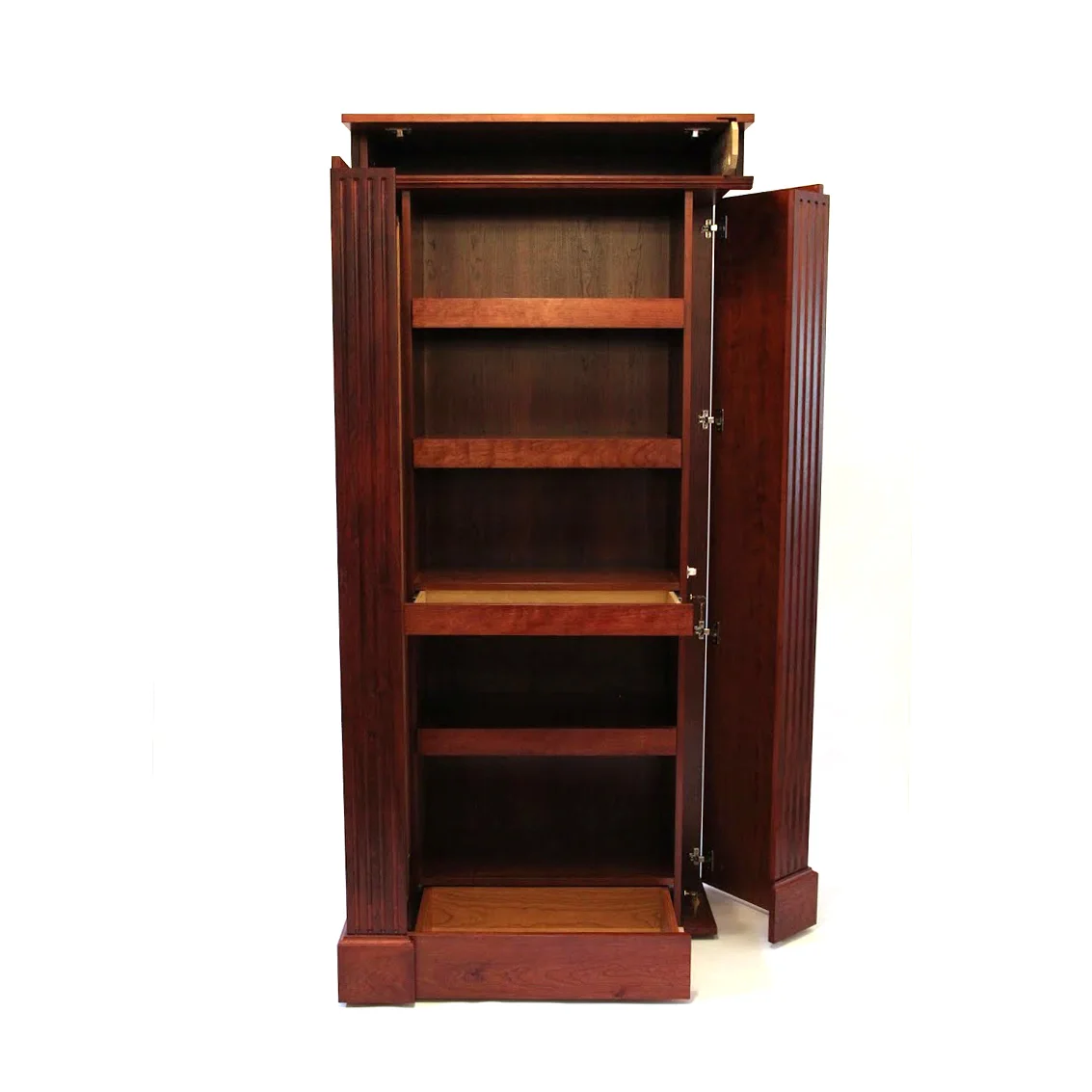 QLine SafeGuard concealment bookcase with multiple hidden compartments.