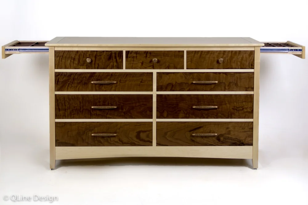 black dress tweed Suki 5 Drawer Tall Boy Dresser - Burnished Black