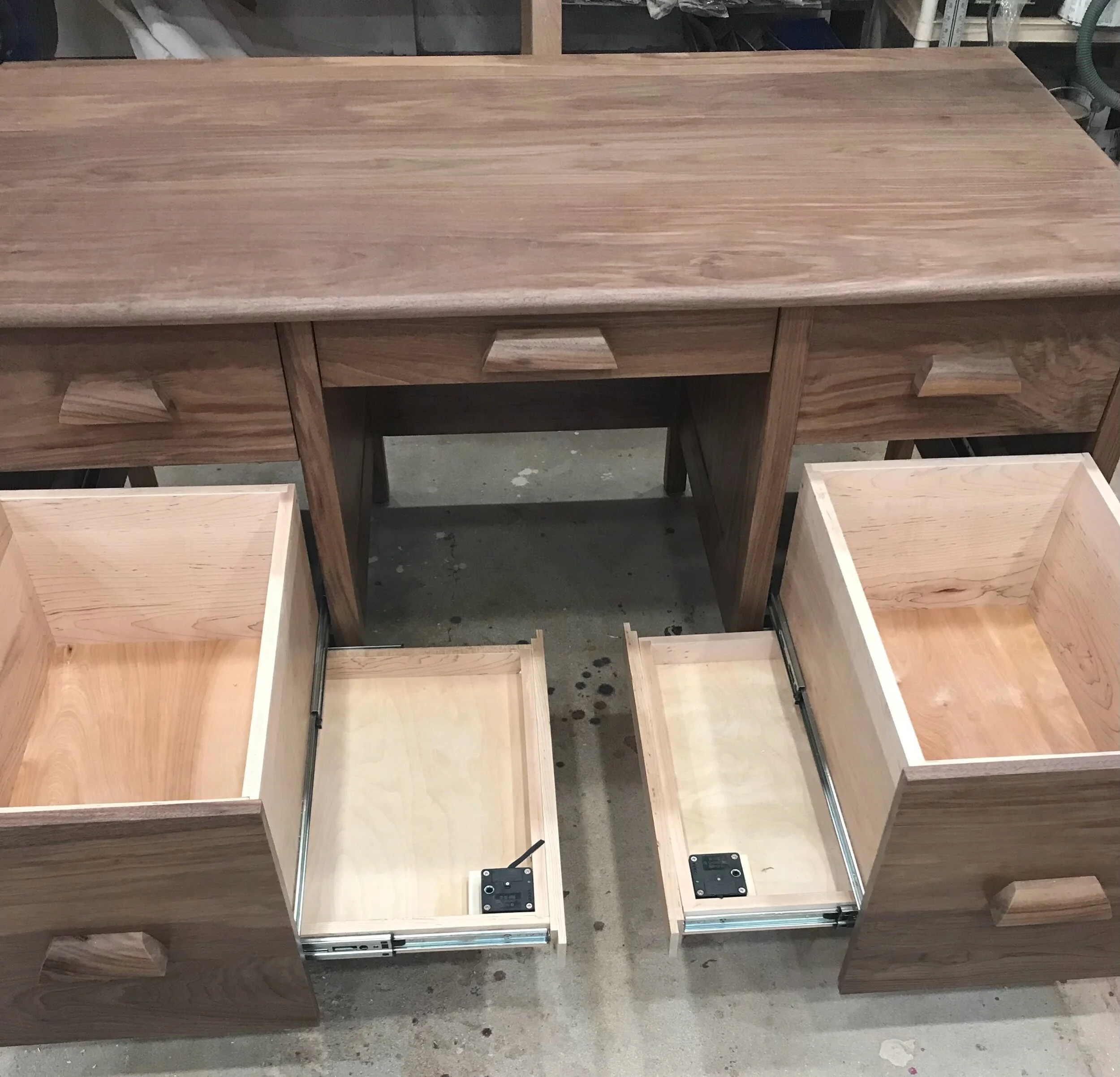 Secure lockable hidden storage inside concealment desk