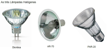 Esses são os três tipos básicos de incandescentes. Mas veja, todas elas já tem substitutos em led, recomendável!