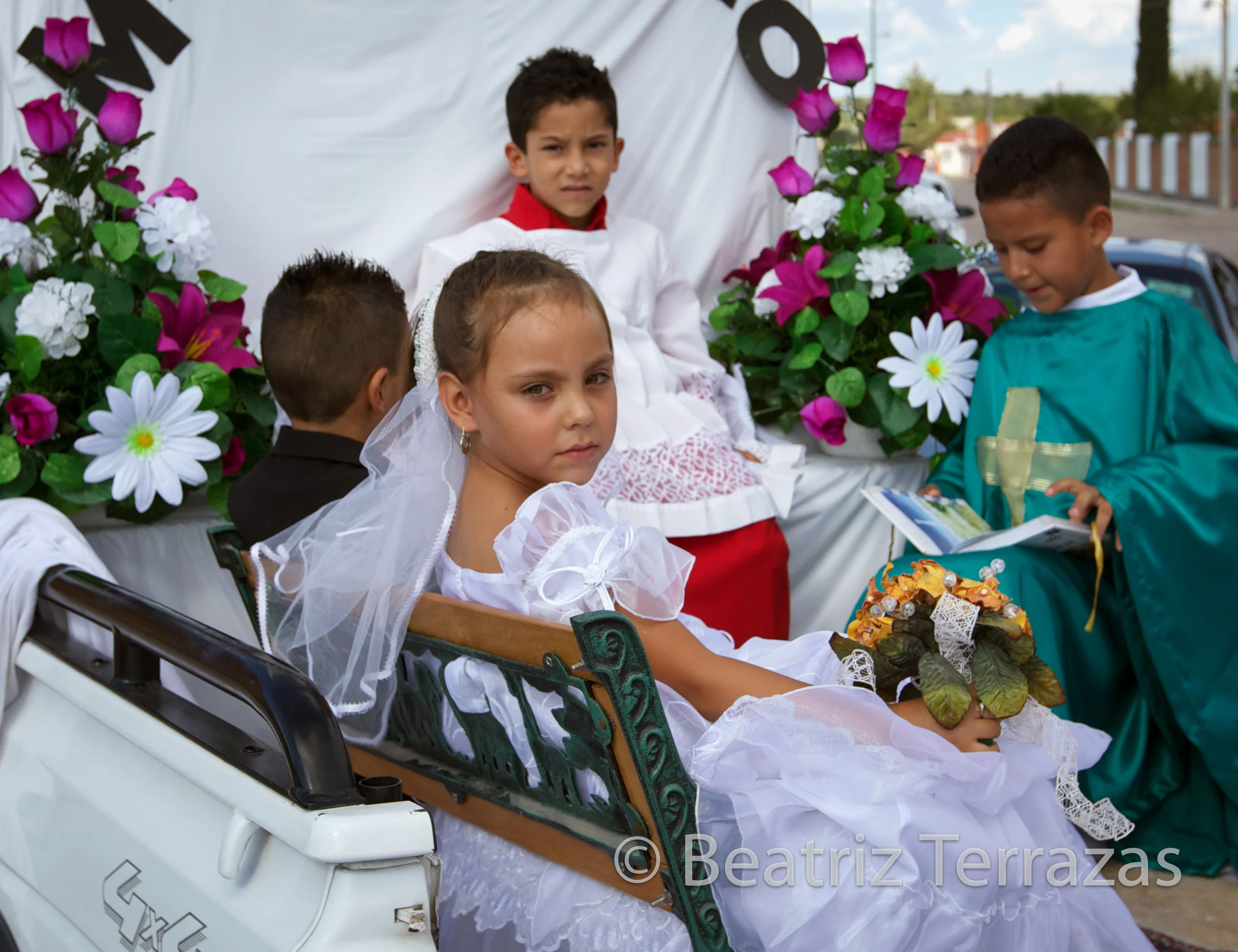 Children take part in a procession during the feast of Nuestra Señora de Las Nieves in Durango, Mexico.