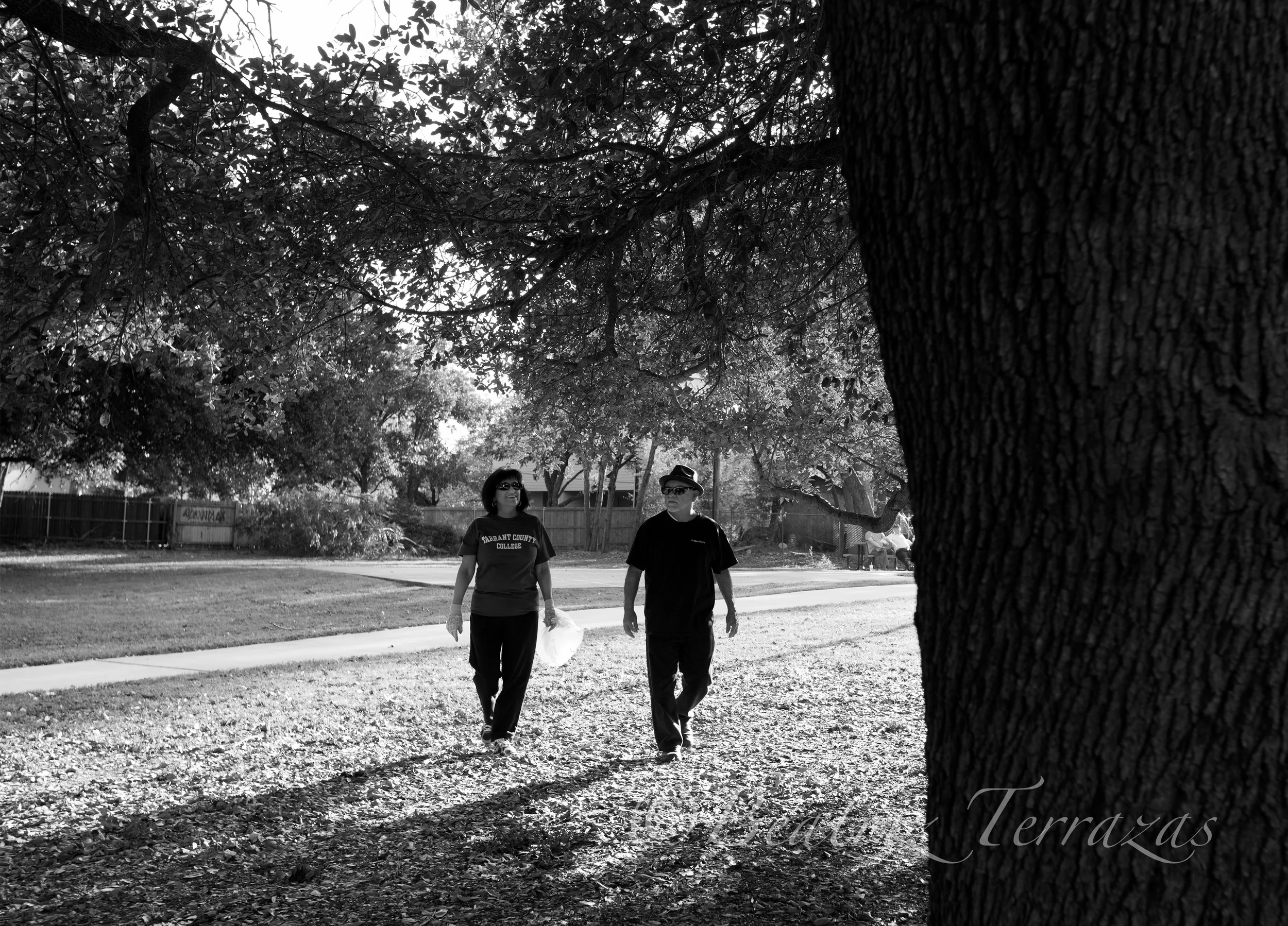 Eva and her husband Bob walk through Linwood - Jesse Sandoval Park periodically to pick up trash.