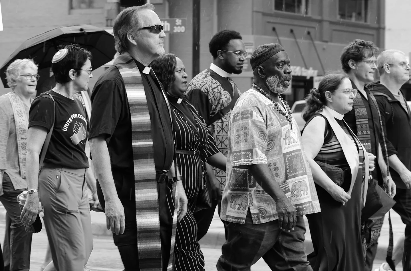  Clergy lead a No Kings march through downtown Fort Worth, TX, in October, 2025. Next ten pictures are from that march.  