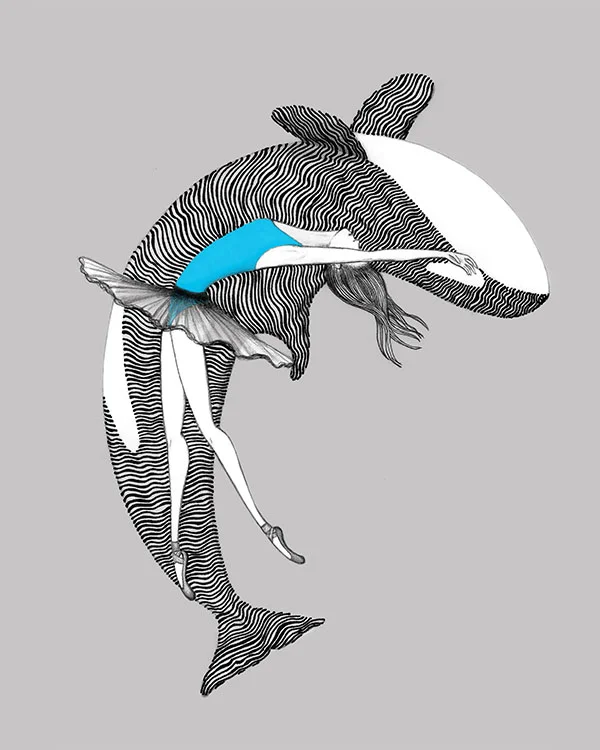 Ballerina, Orca, Killer Whale, Traditional, Art