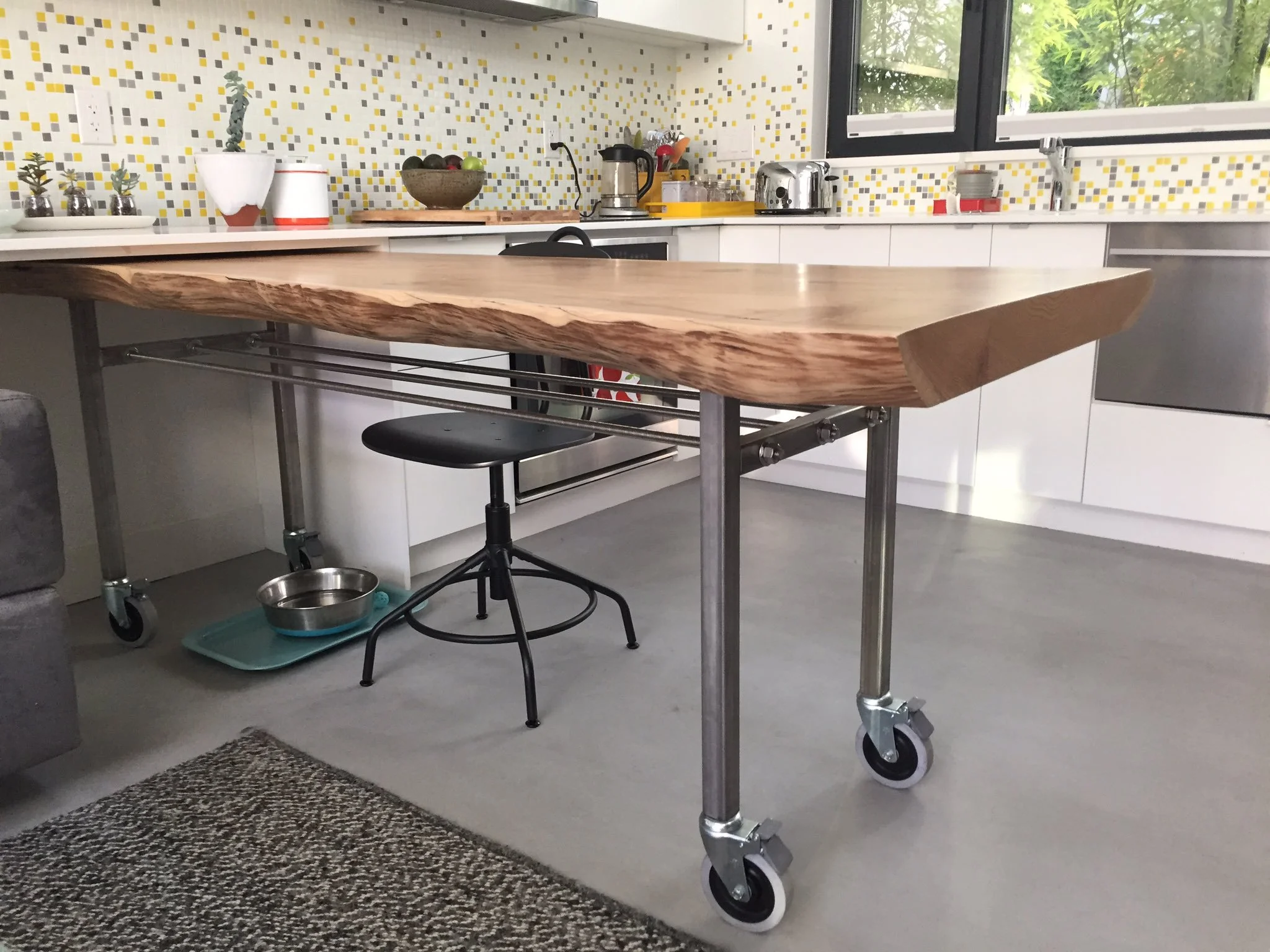 Custom Island/Table. Live edge cedar slab.