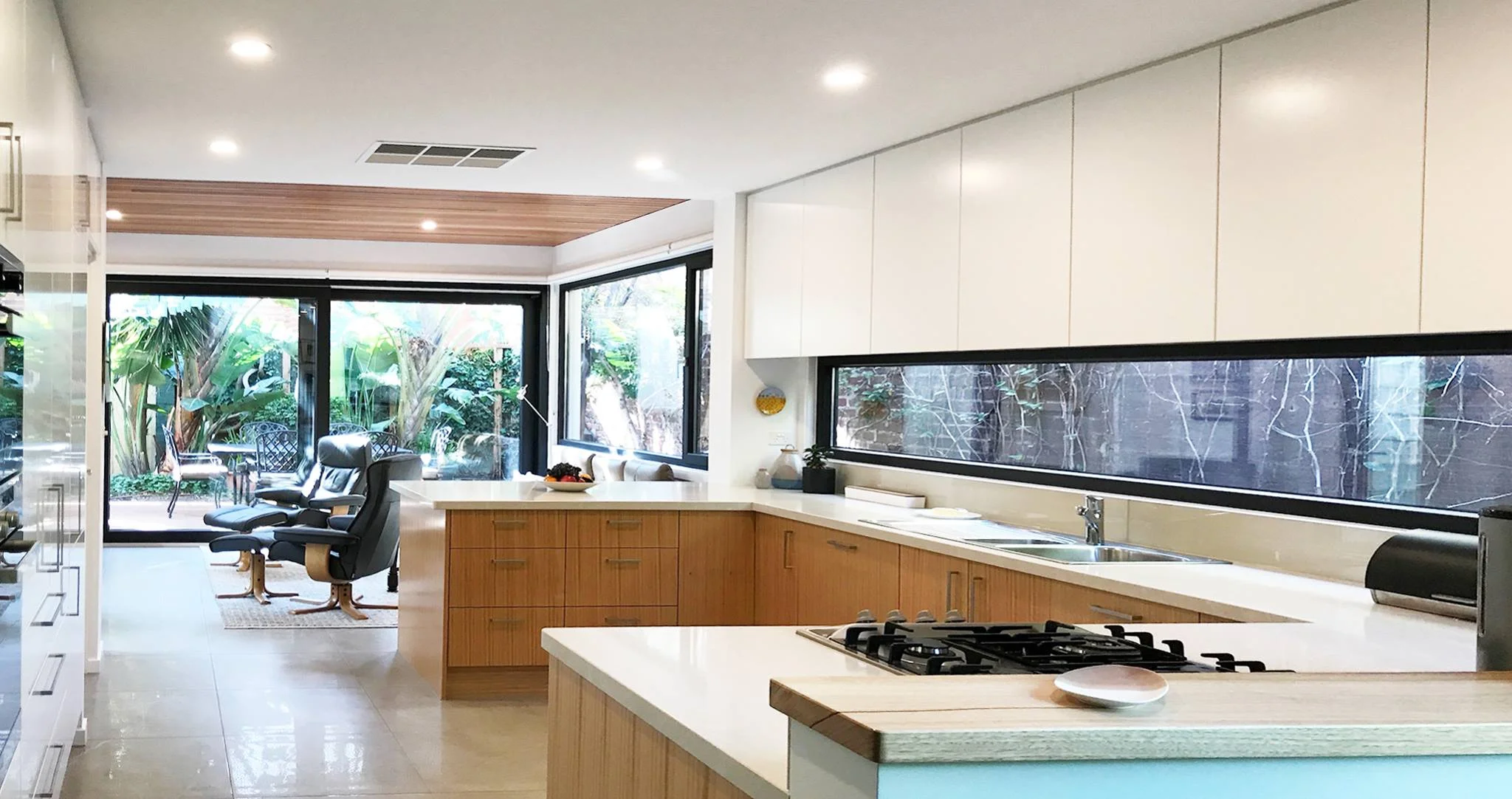 Renovated kitchen and living room