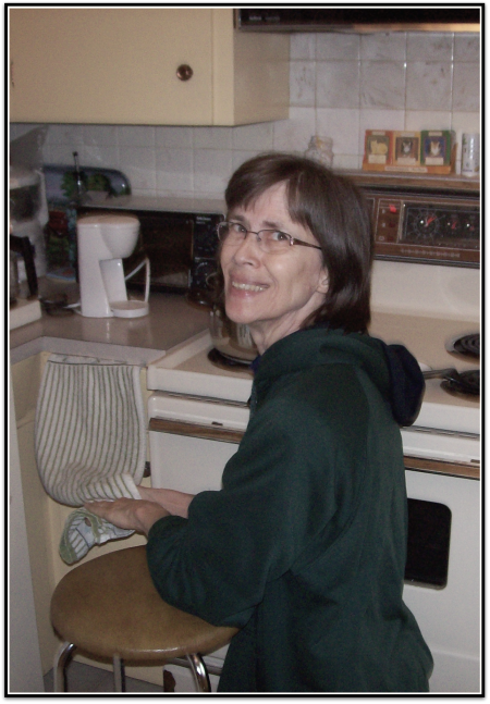 She usually needed a stool to support her in the kitchen, and it wasn't uncommon to see her on her knees when she made food.
