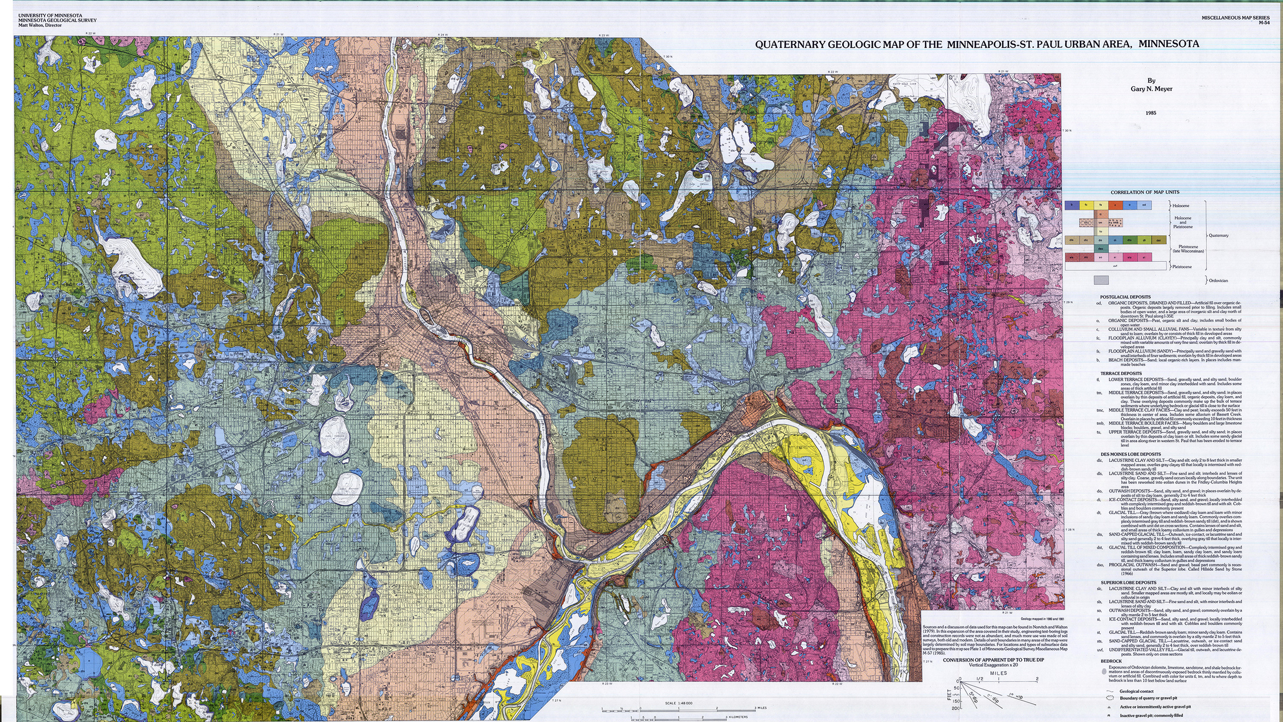  Geological map of Minneapolis showing glacial deposits over time. (Courtesy UMN / Minnesota Geological Survey) 