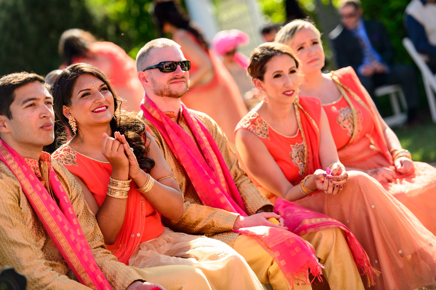 Indian Bridesmaids wearing Orange Lehnga