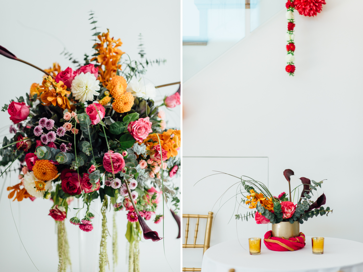 beautiful orange and red indian wedding decor