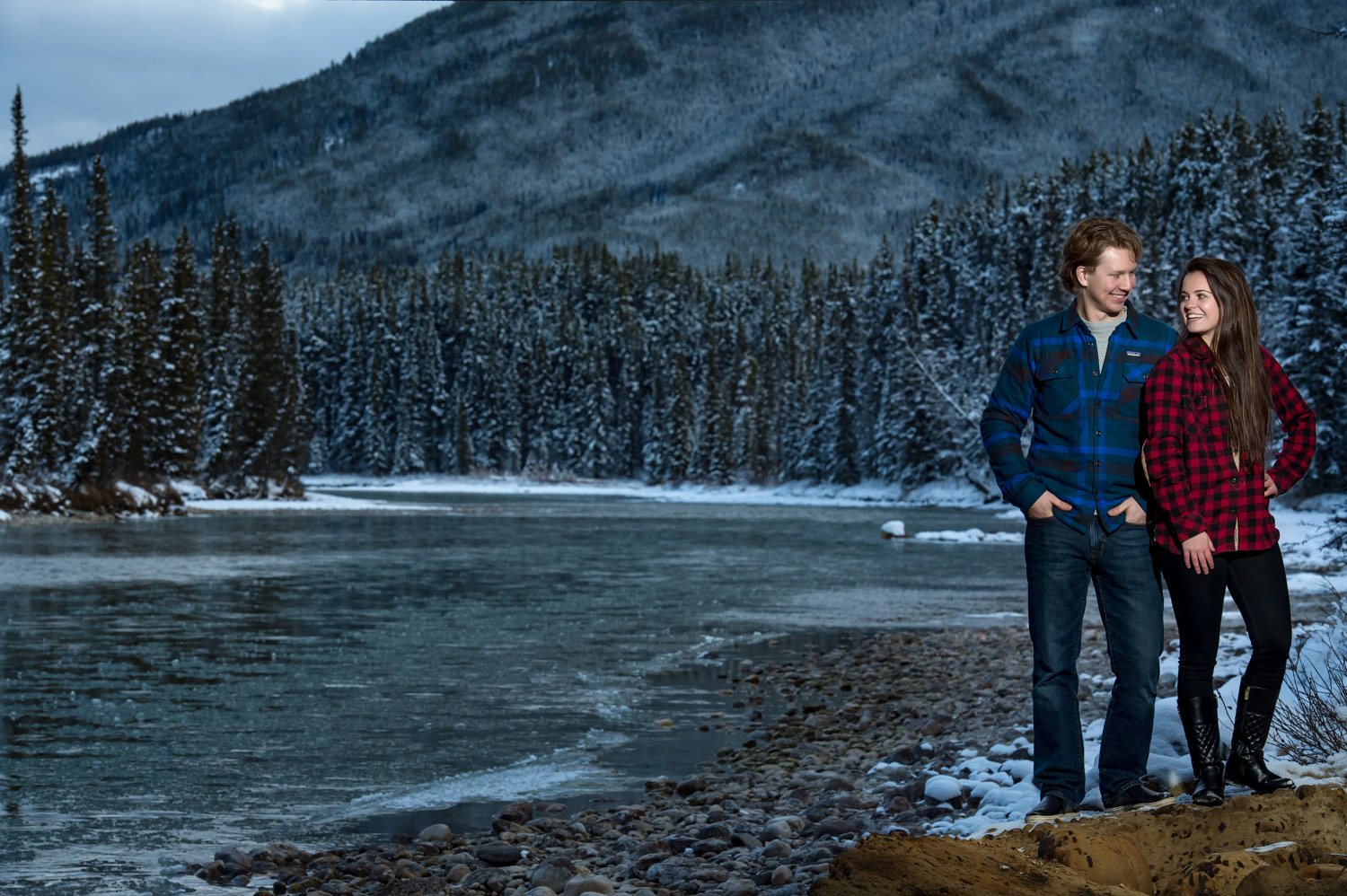 Winter engagement shoot Banff National park