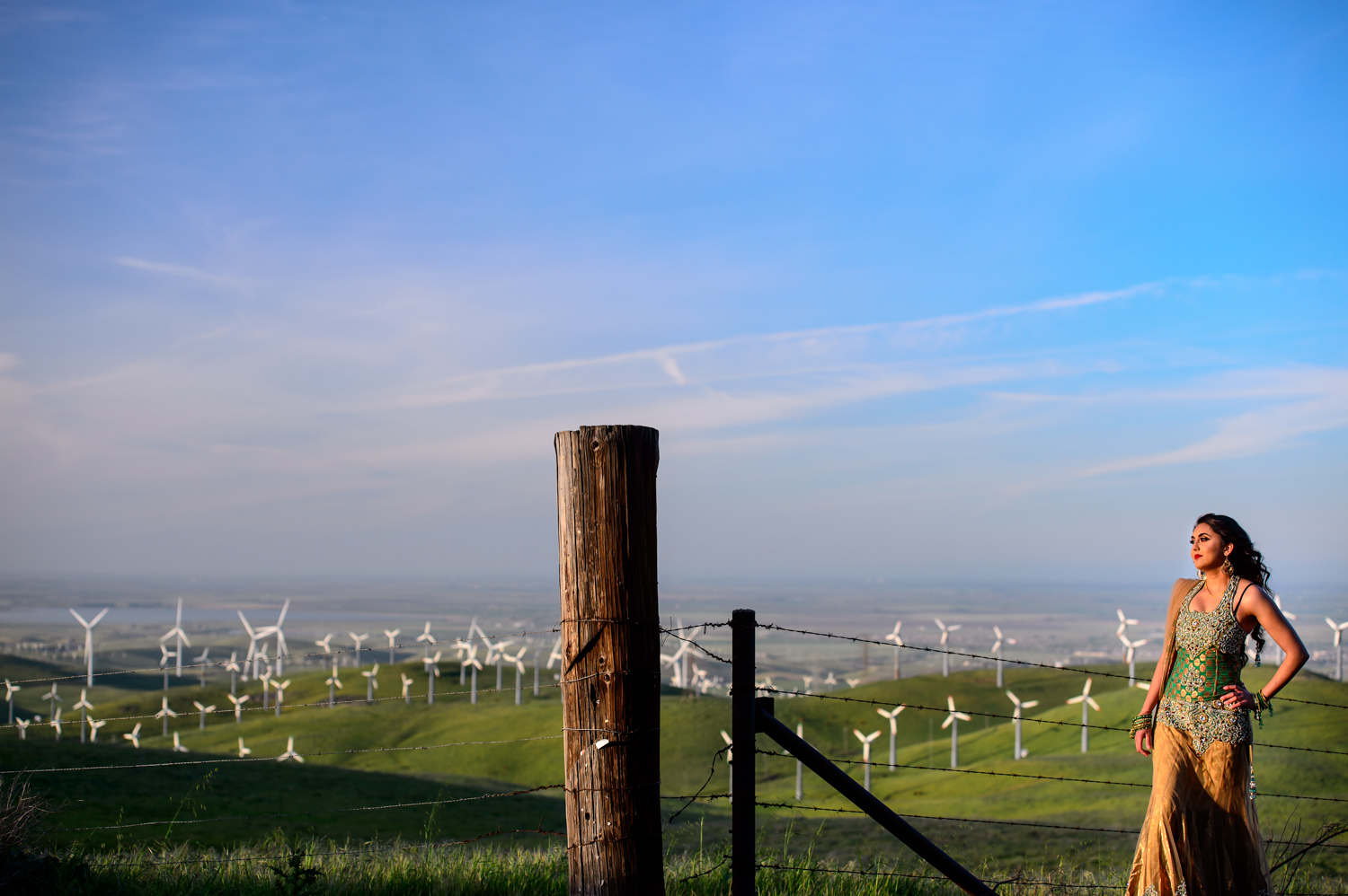 Indian Engagement shoot Altamont Pass Wind Farm