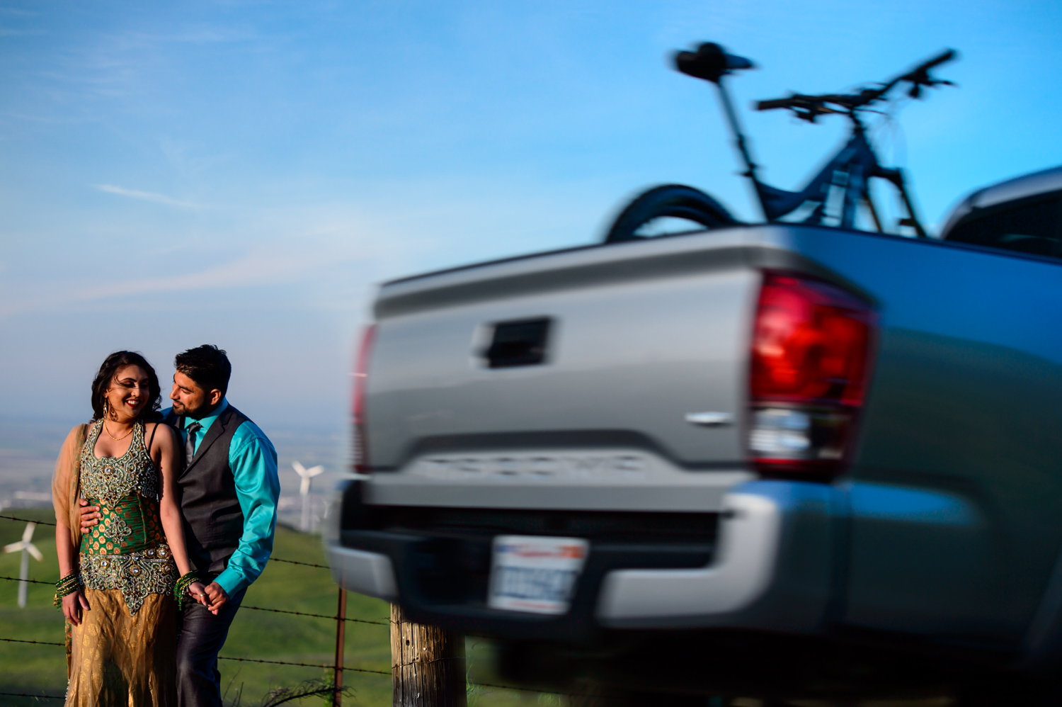 Indian Engagement shoot Altamont Pass Wind Farm