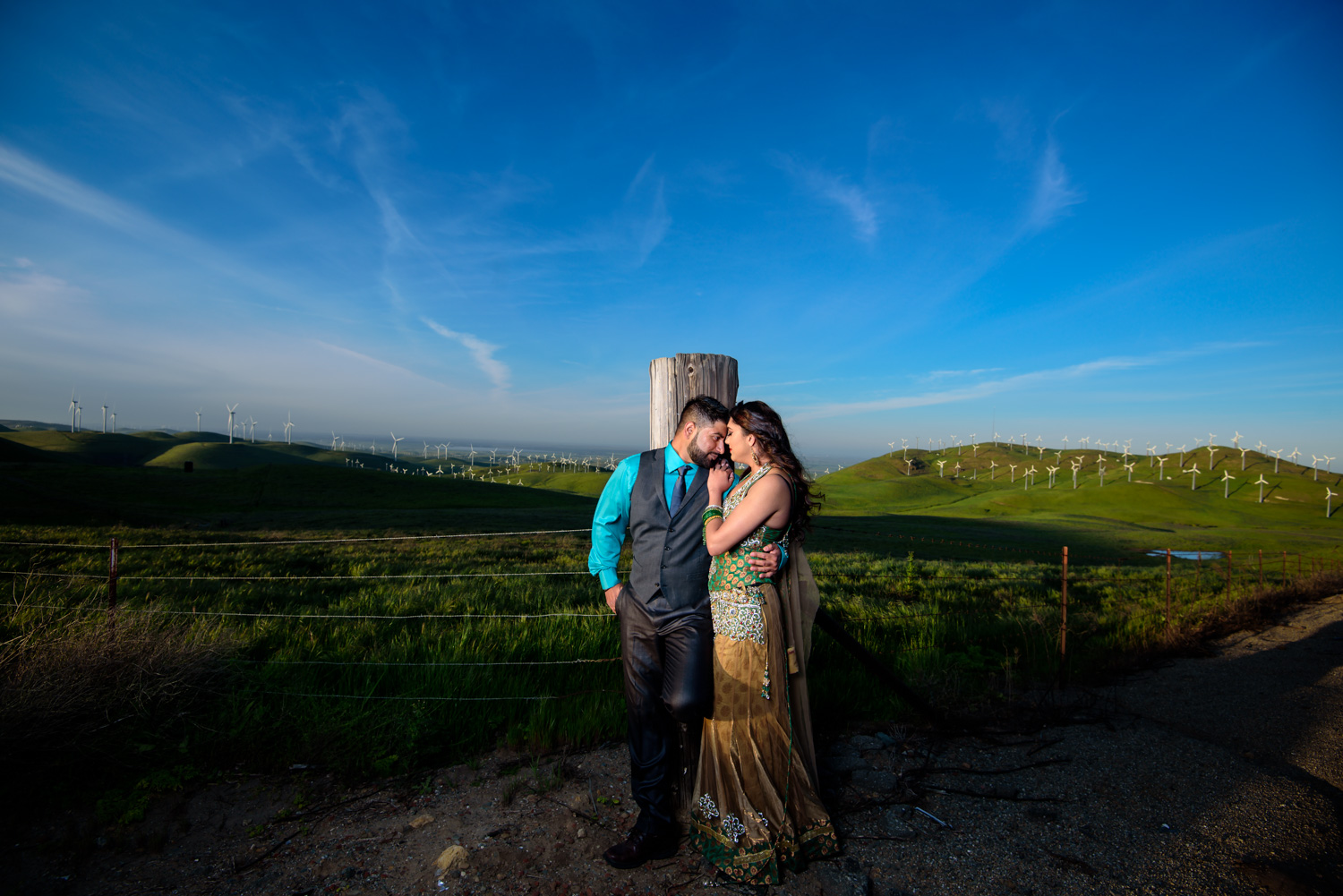 Indian Engagement shoot Altamont Pass Wind Farm