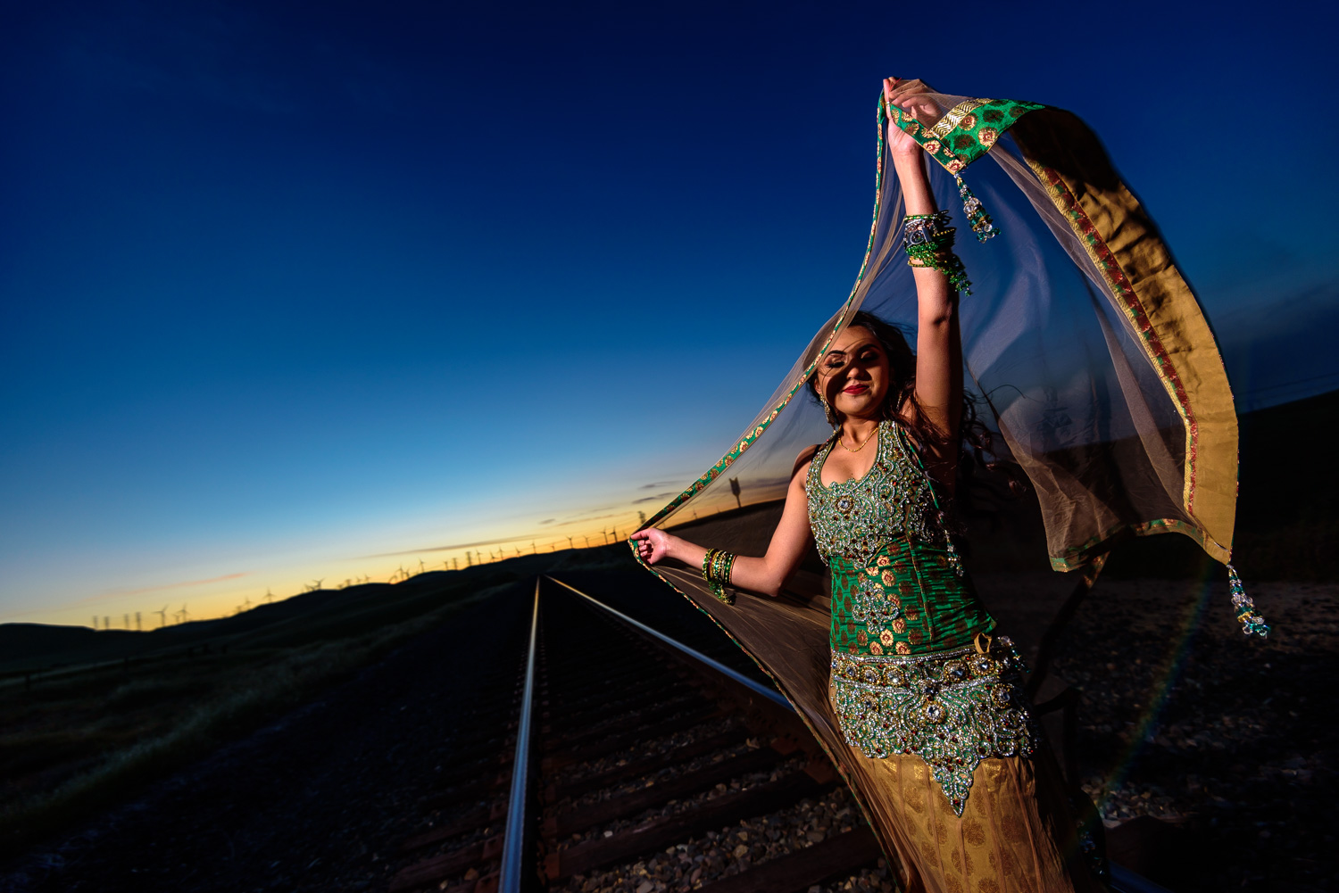 Indian Engagement shoot Altamont Pass Wind Farm