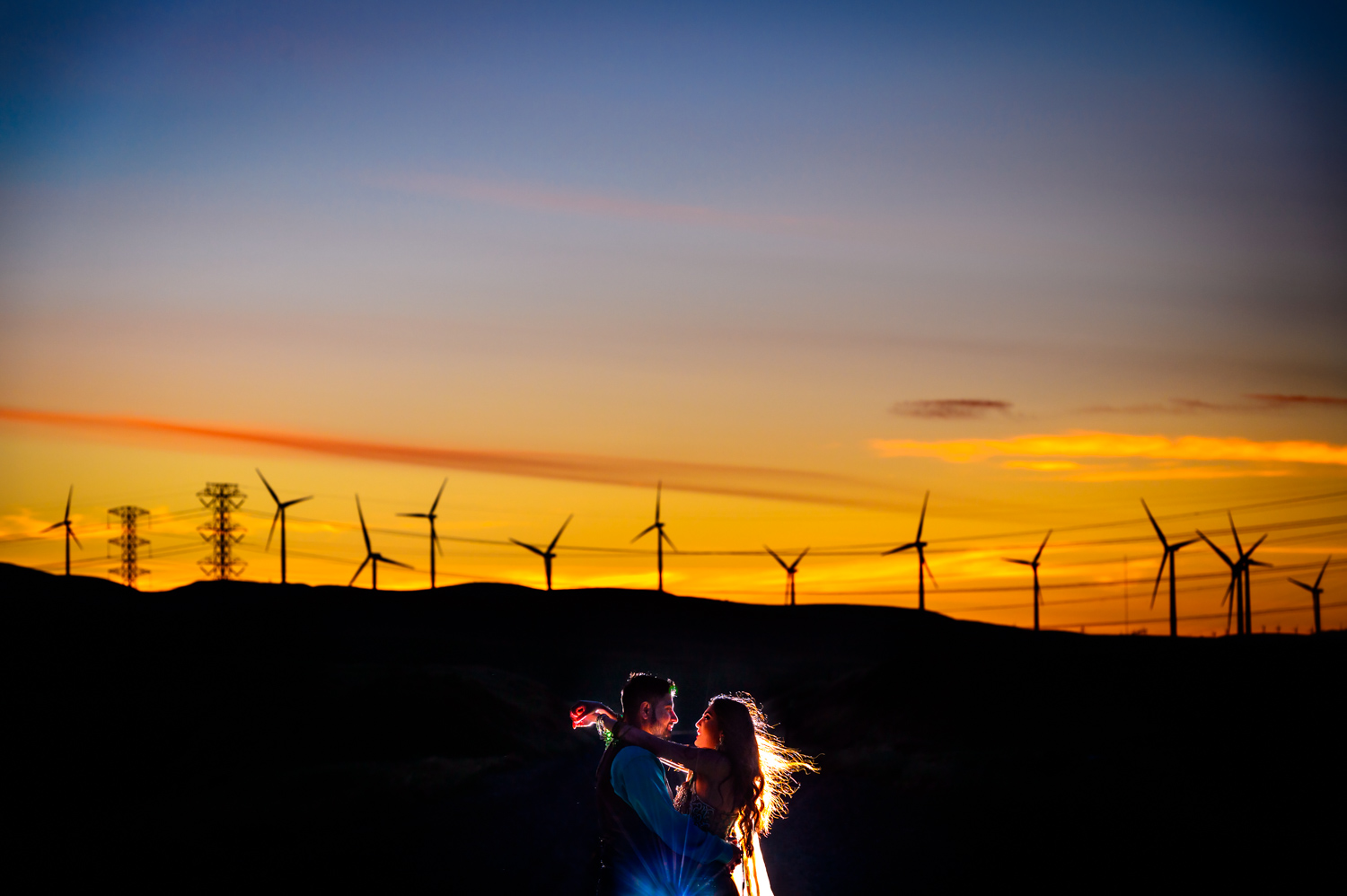Indian Engagement shoot Altamont Pass Wind Farm