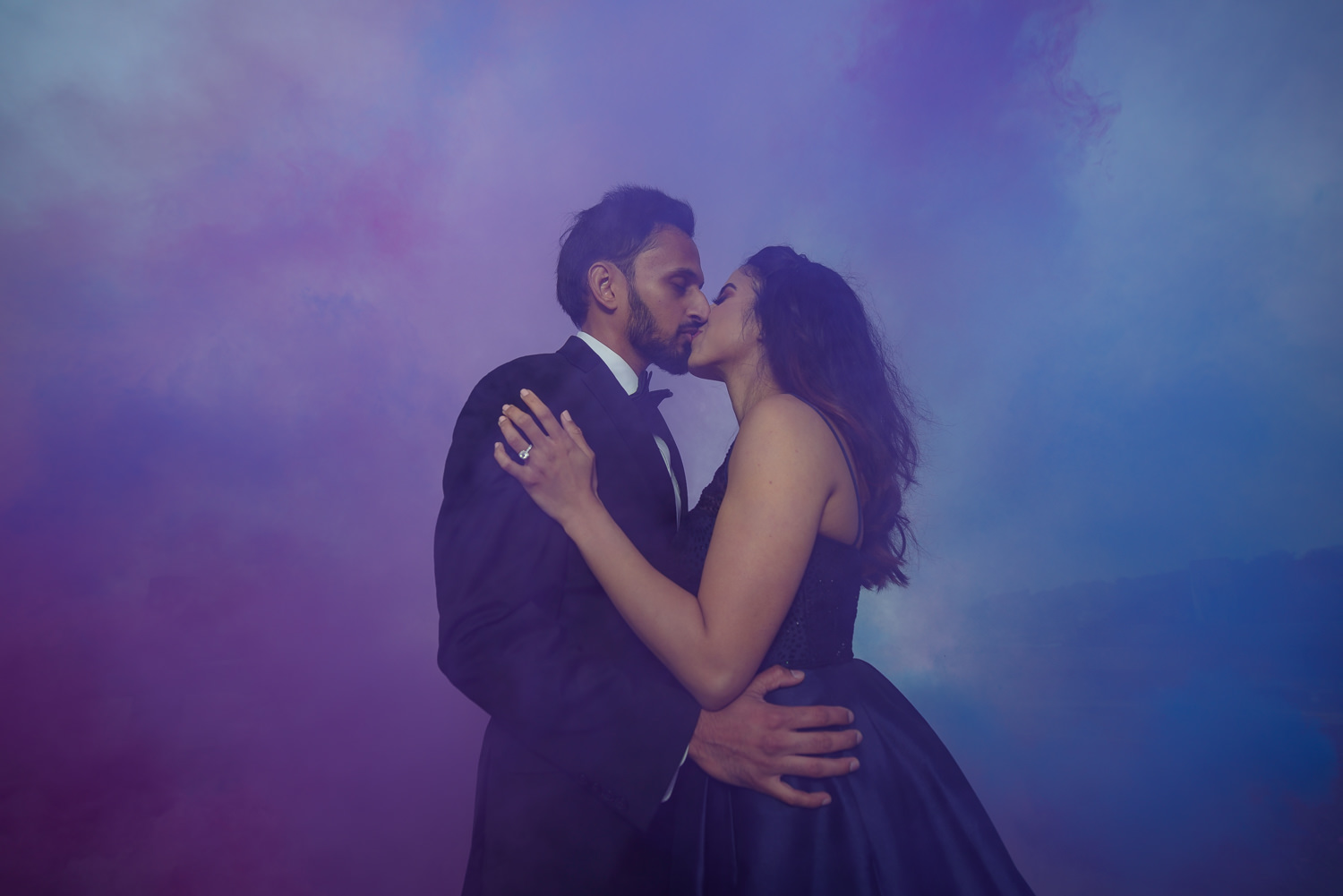 Smoke bomb engagement shoot bay area