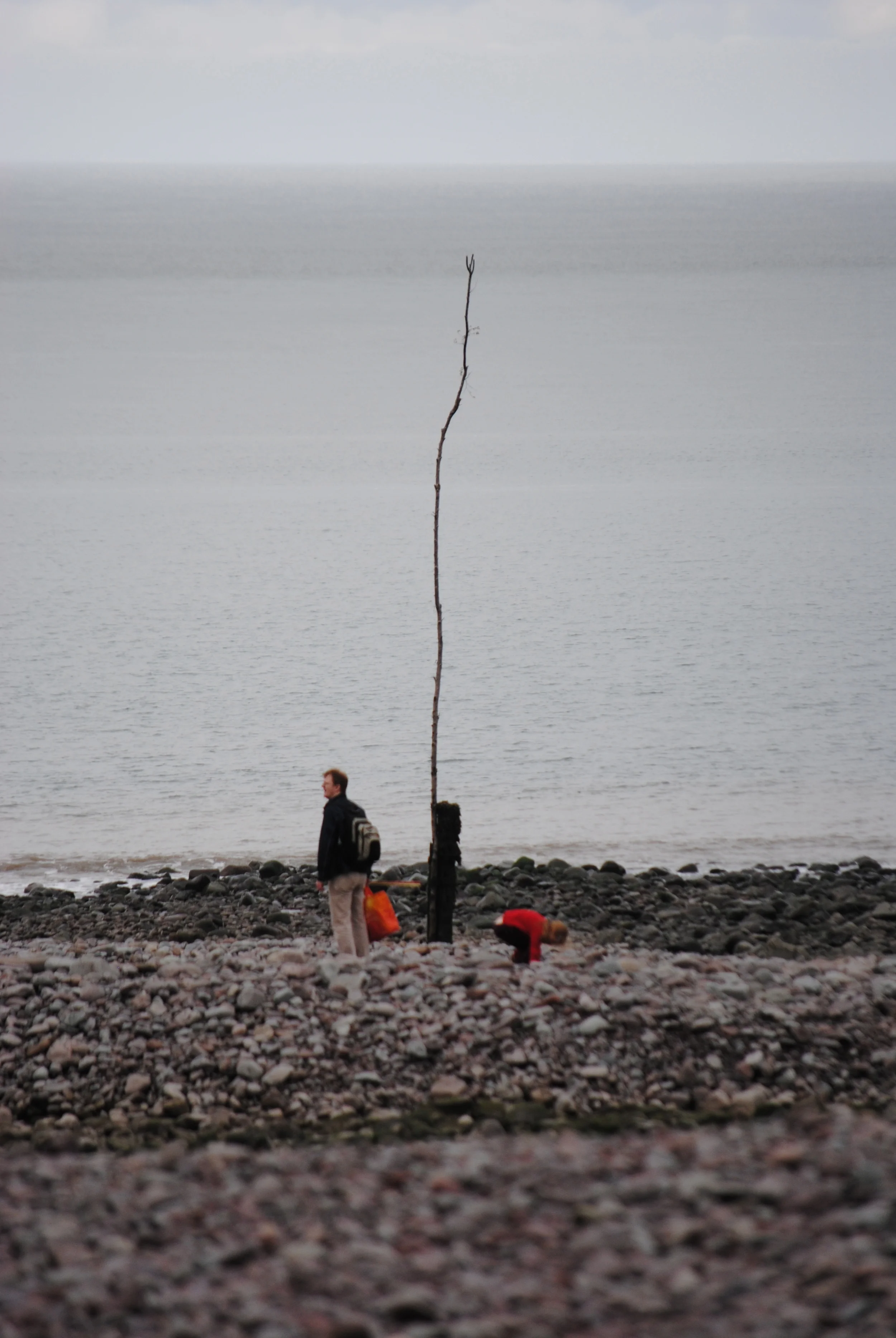 Father, stick, daughter