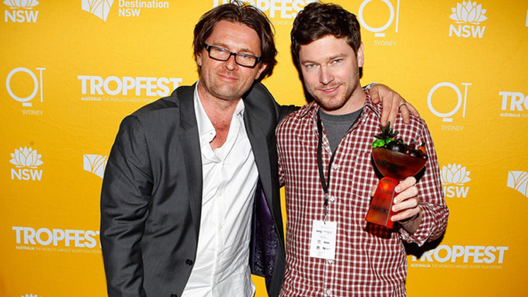 Tropfest founder John Polson and 2013 winner Nick Clifford.