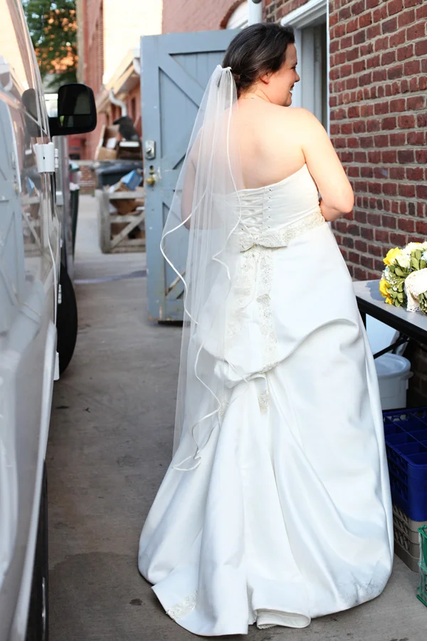 This is hilarious! I bustled her in an alley, behind the venue. ;) Hey. It's hard to find a private moment!