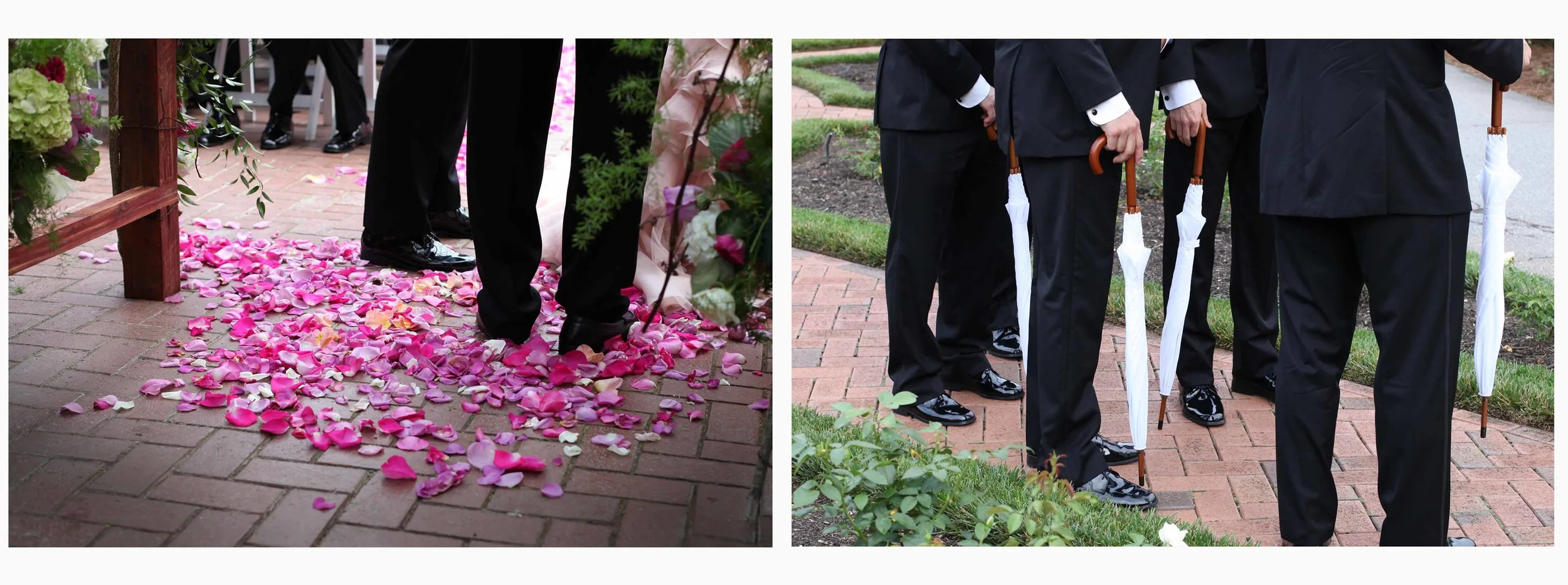 The groomsmen sported white Biltmore umbrellas.