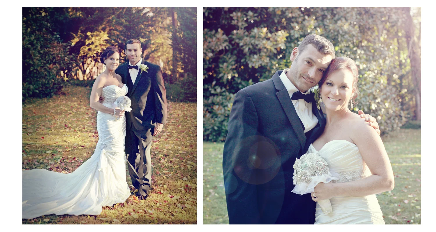 What a gorgeous couple on a beautifully lit fall day!