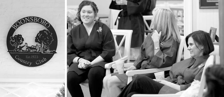 The Mother of the Bride is on the far right. I love the look of admiration as she looks on at her daughter being prepped for the ceremony. 