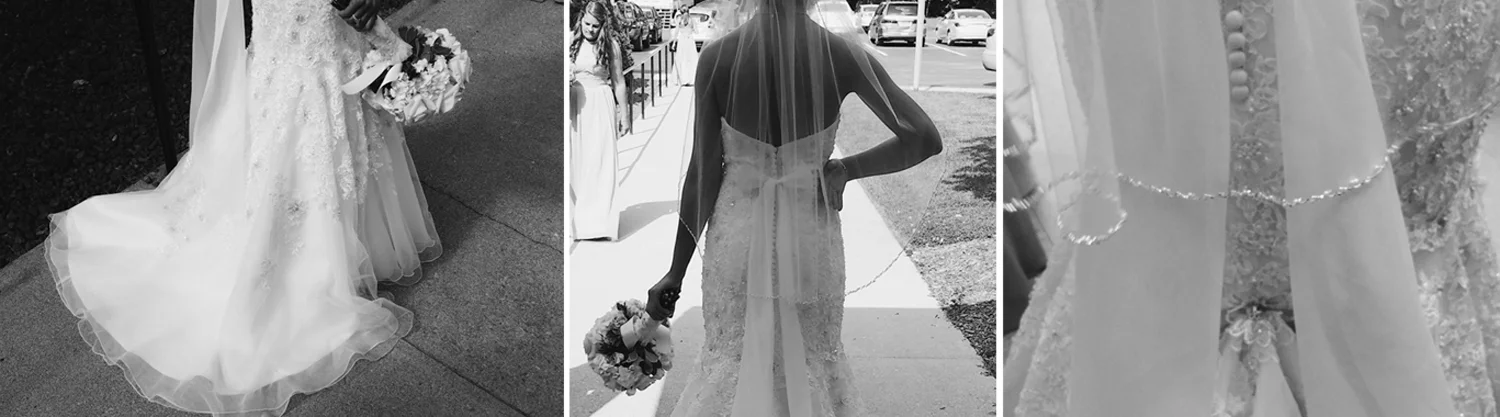 Pic 1 shows train down. Pic 2 is Betsy rockin' her "Gilded Fit." Pic 3 shows detail of bustle attachment. 