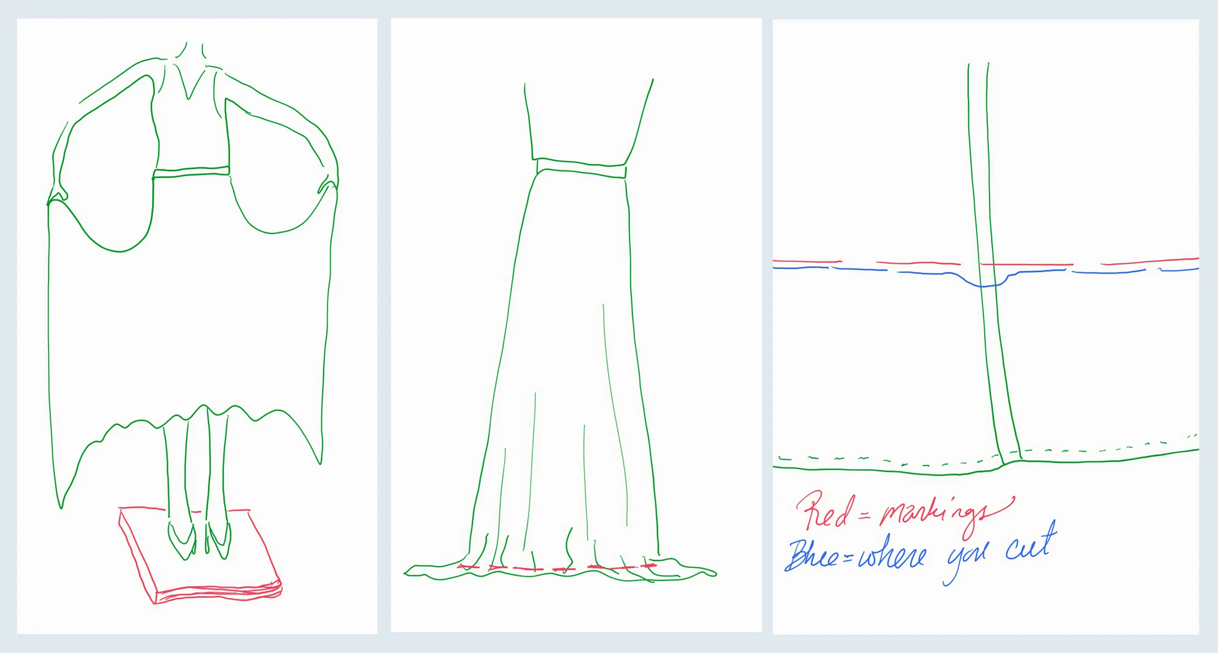 Excuse my crude, silly sketches! ;)&nbsp;