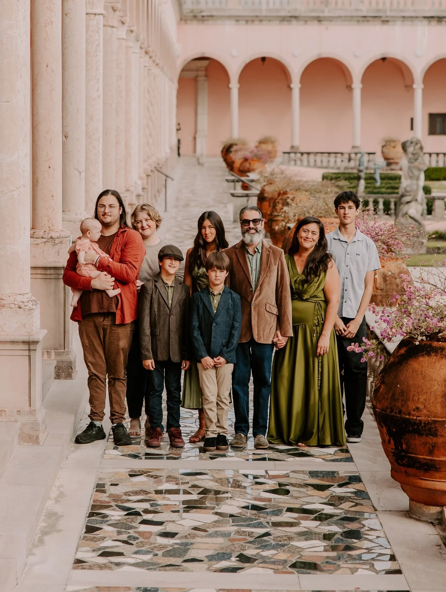 @theringling is a very special location for this family! we recreated some wedding photos of the parents and documented the season they are in now with their family 🤍