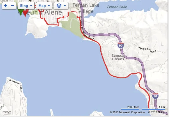 The course is two 13.1 mile out-and-backs. I thought of it as four 6.5 mile repeats.