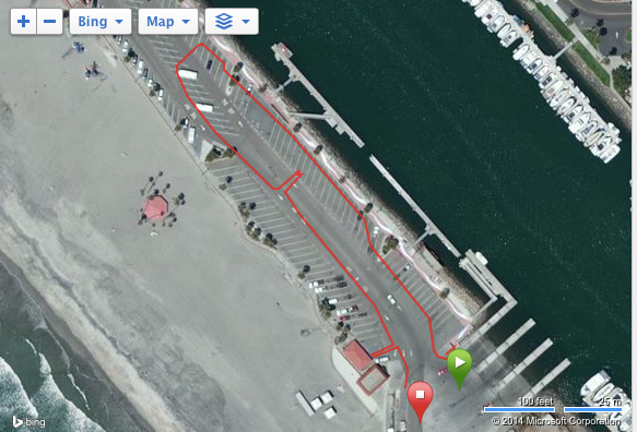 As I head South toward the red pin, the first little detour is to my bike. The second is my potty stop near the little building. You gotta love GPS.... :)