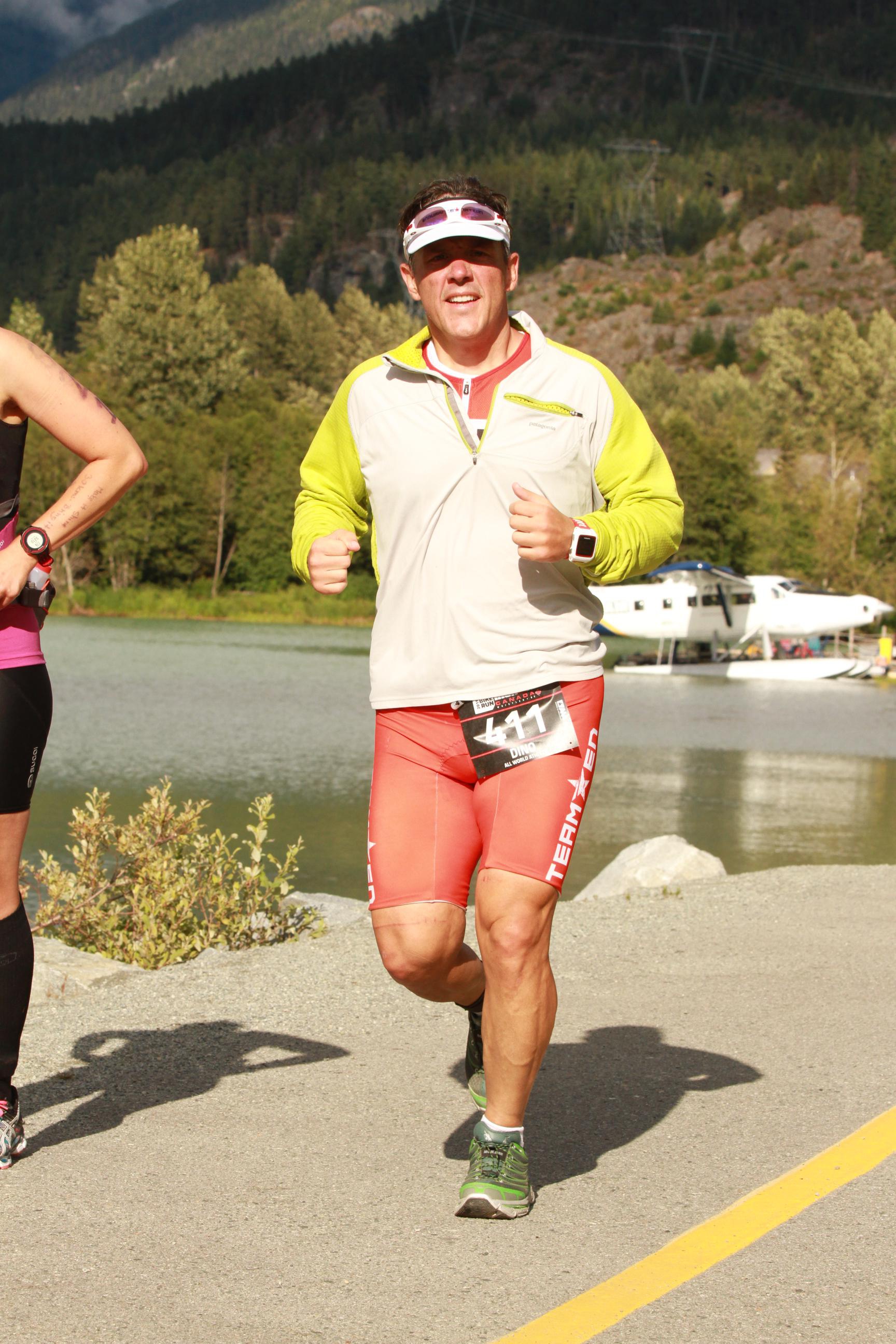 Feeling really good at Mile 18 next to Green Lake.
