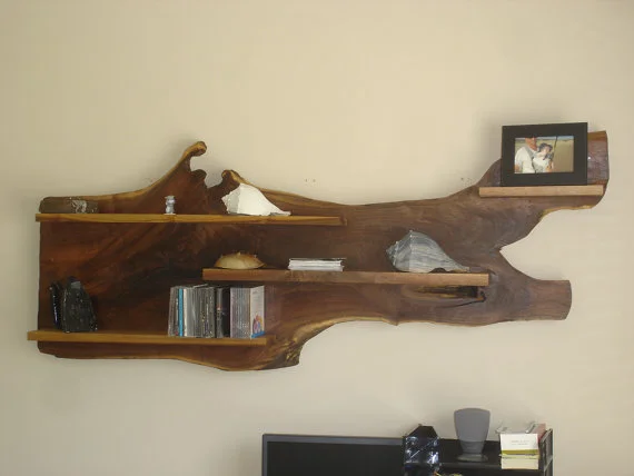  Live Edge Wall Shelf - Shuey Fine Furniture ($575), Etsy.com