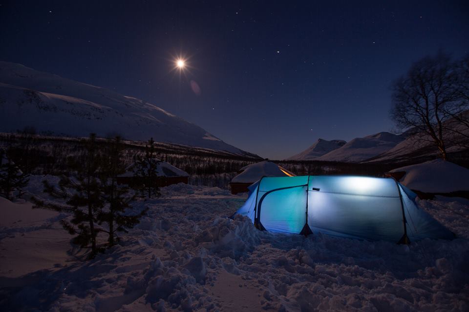 A starry sky over our campsite, at Camp Tamok, on Day 2 of Fjällräven Polar-- the first night we participants will spend in tents.
