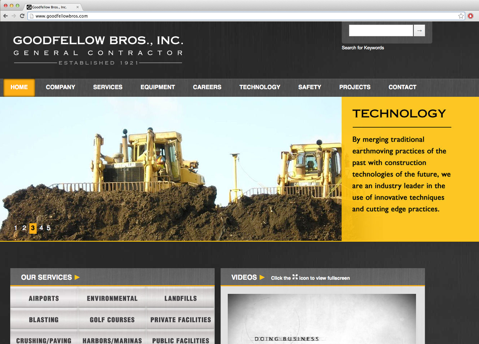 Previous website designed for Goodfellow Bros.