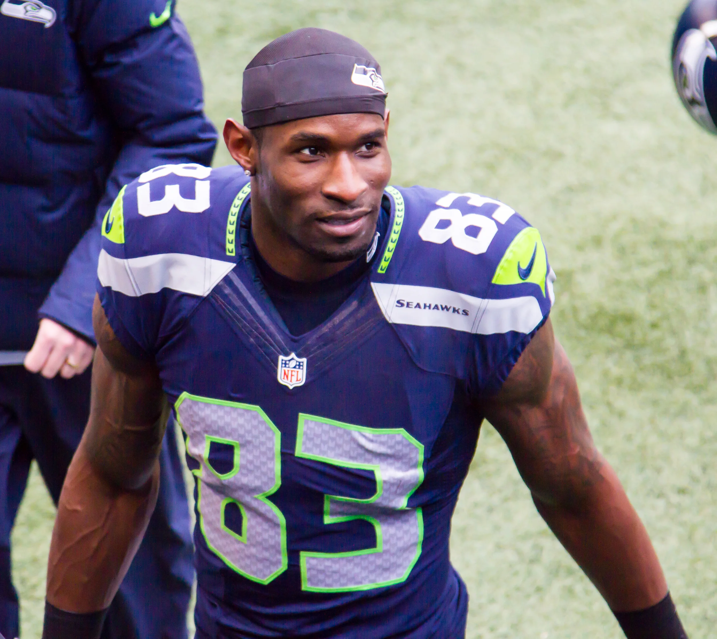 Ricardo Lockette looking stunning in a specialty hat on the field.jpg