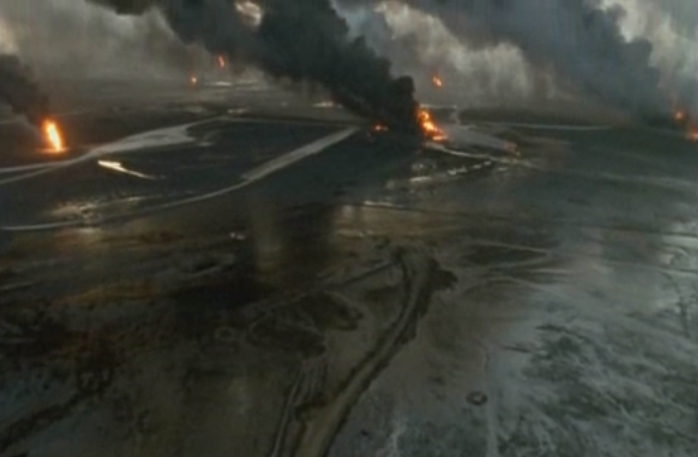 A still image from Herzog's Lessons of Darkness