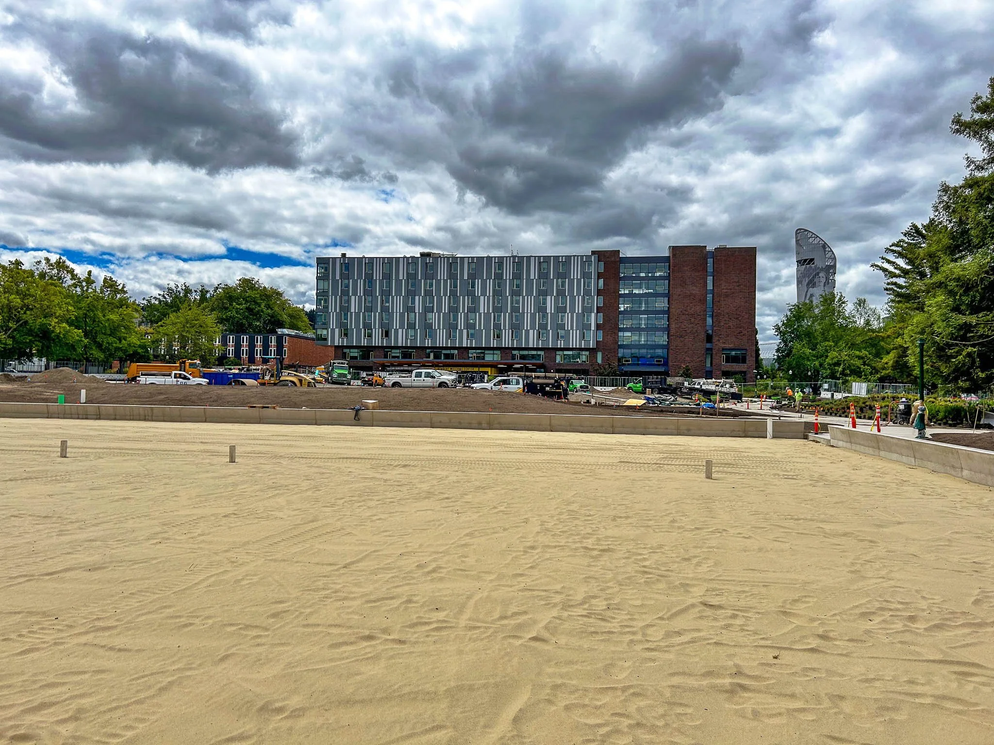UO Women's Beach Volleyball Facilities in the Register-Guard