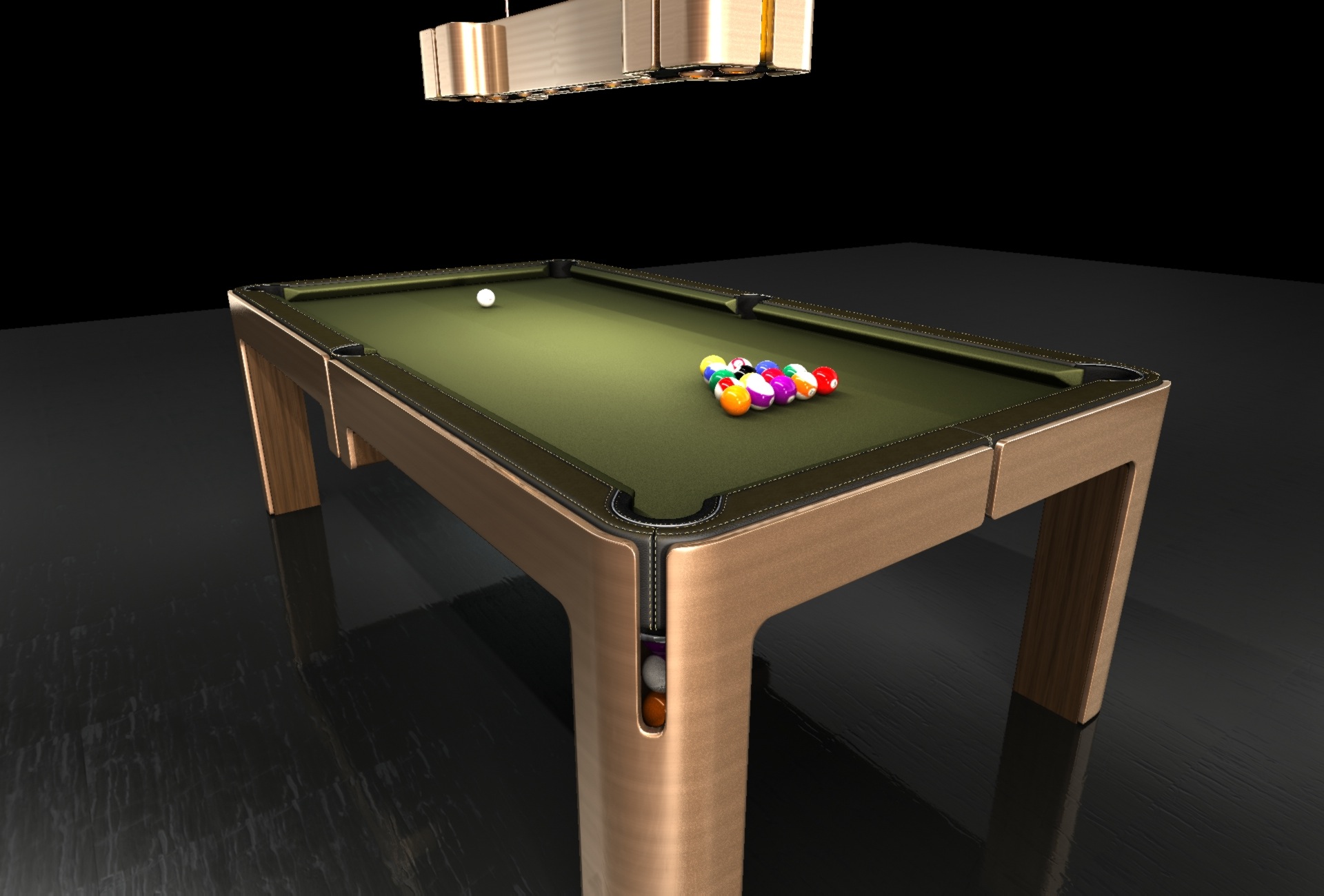 This bronze version matches the Tasting chairs and features baseball stitched leather, matched to your taste.