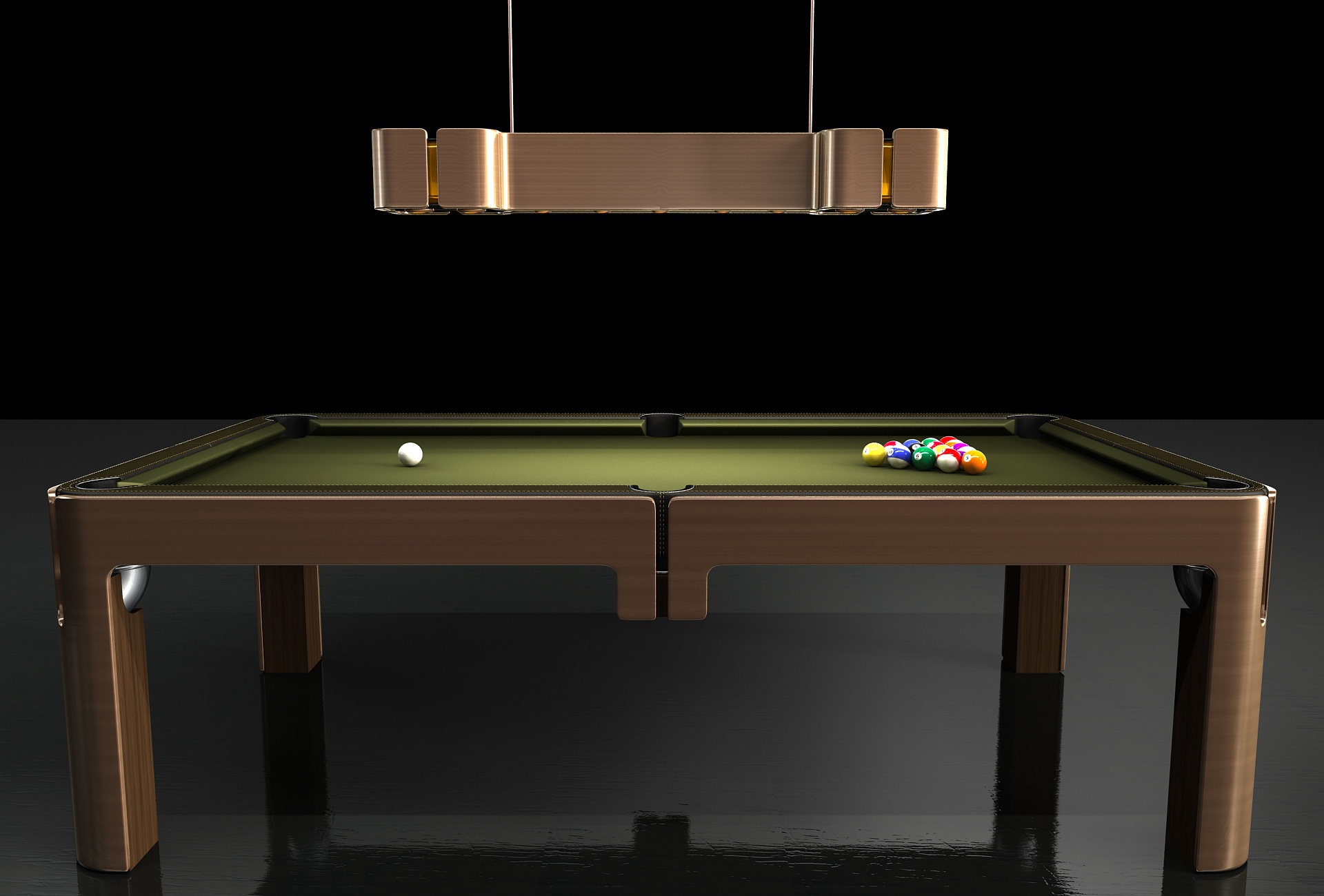 The matching chandelier may be designed to "track" the gameplay, upon request. 