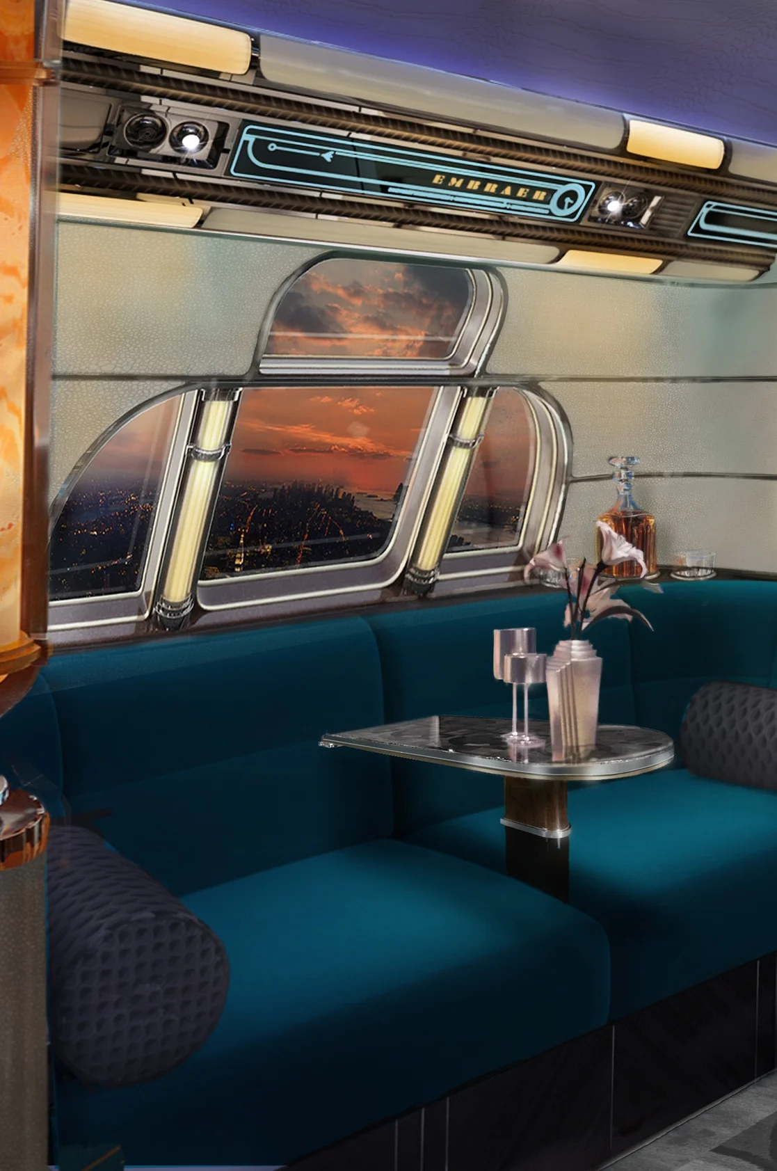 sotto agency aircraft interior art deco