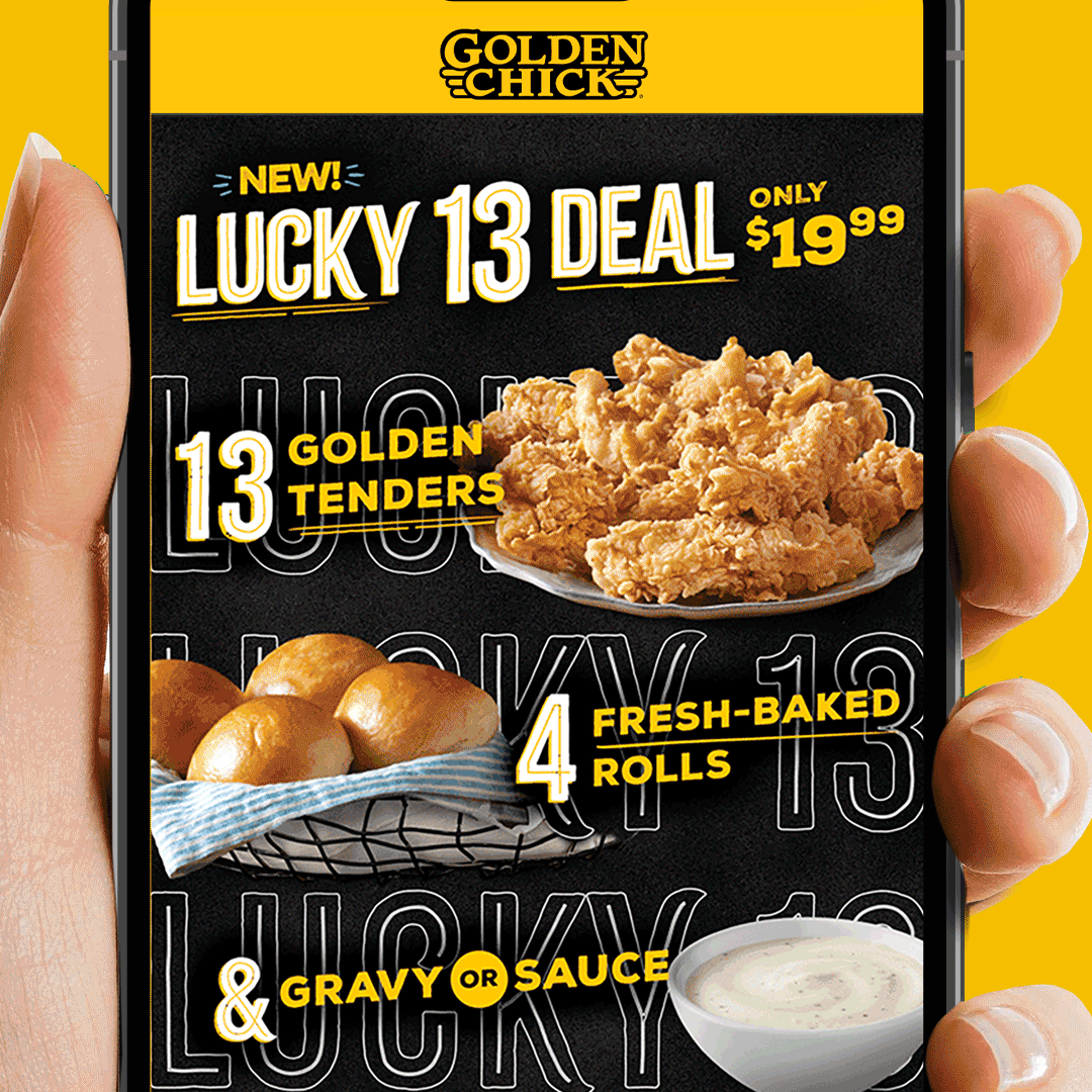 Lucky 13 Deal email developed during a freelance engagement for Golden Chick.
